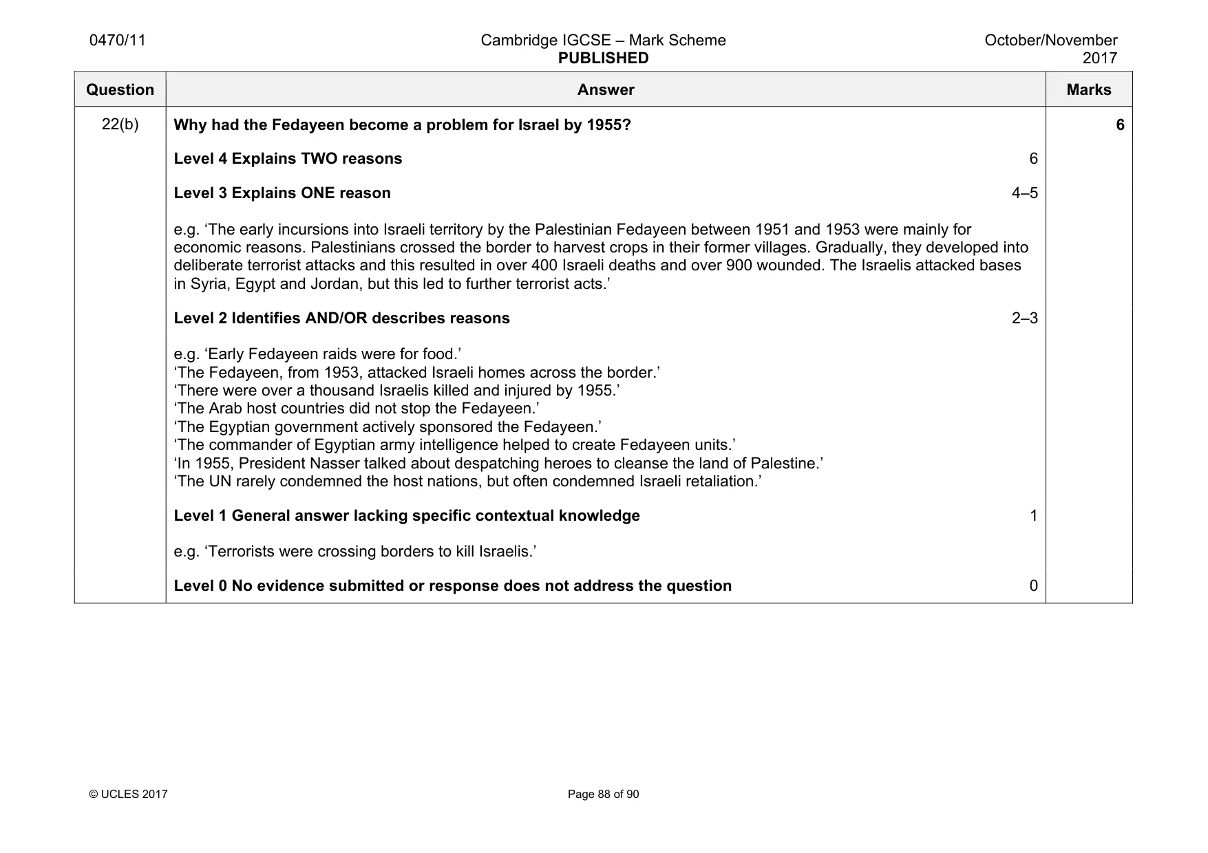 Mark scheme, page 88 of 90