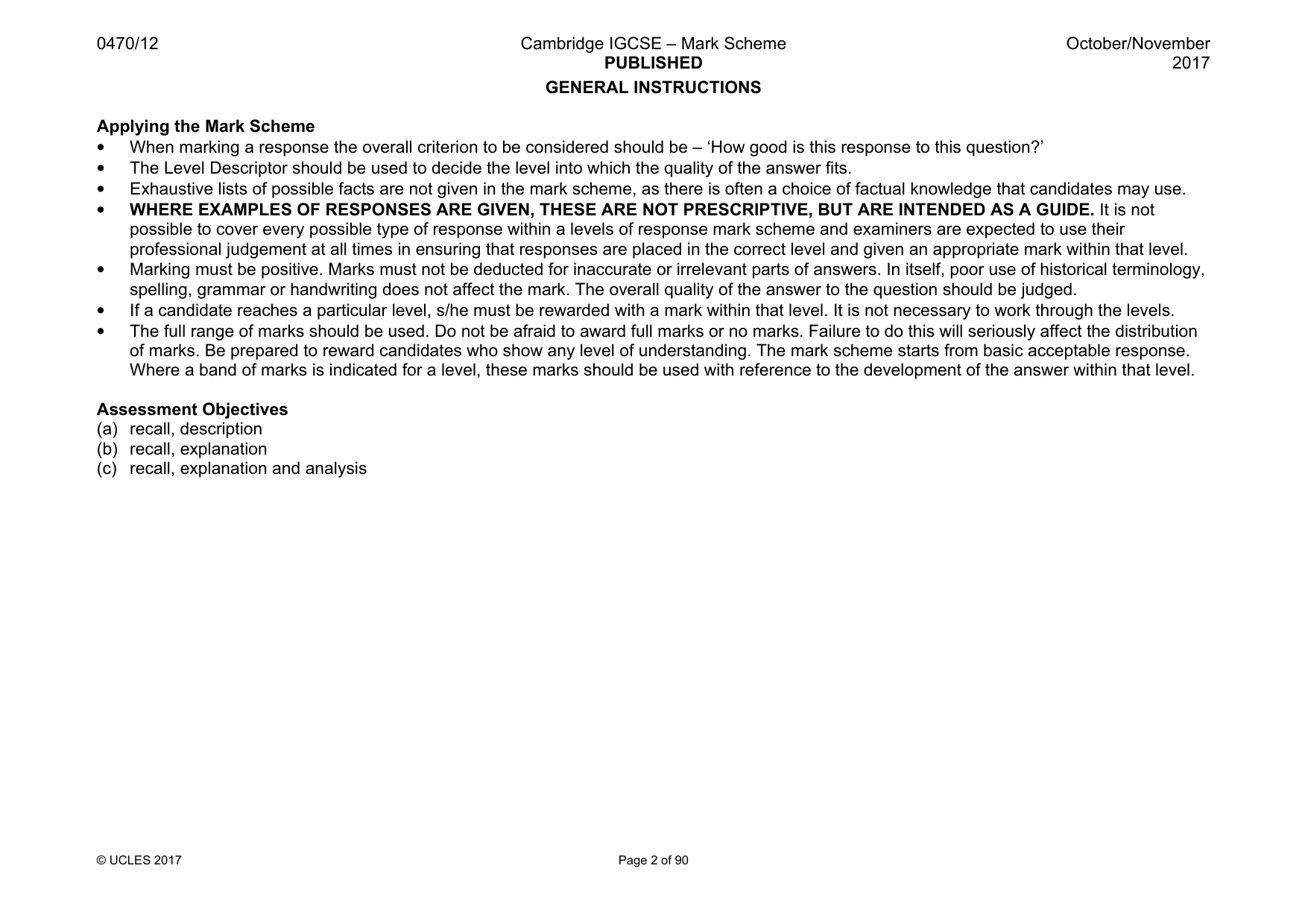 Mark scheme, page 2 of 90