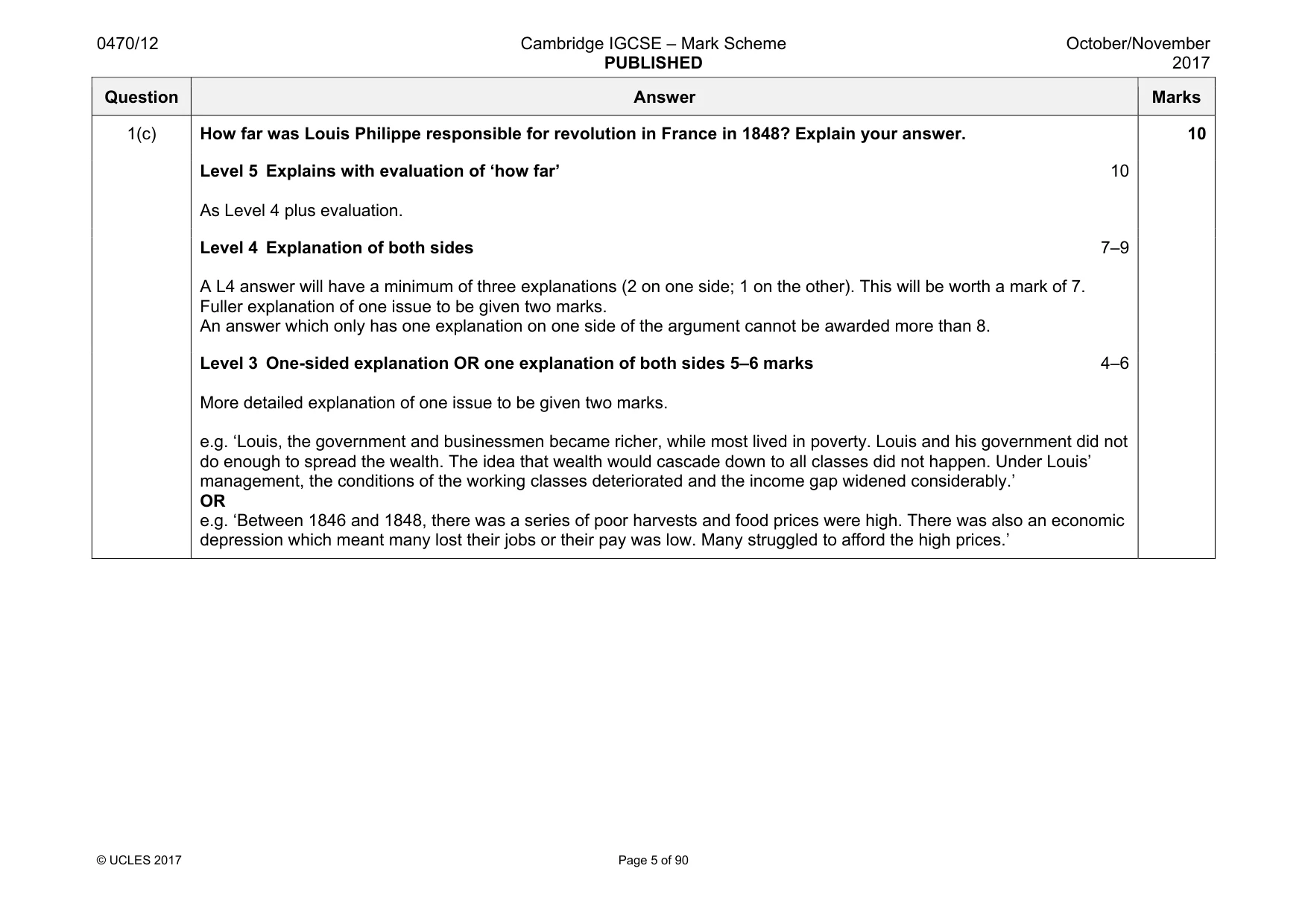 Mark scheme, page 5 of 90