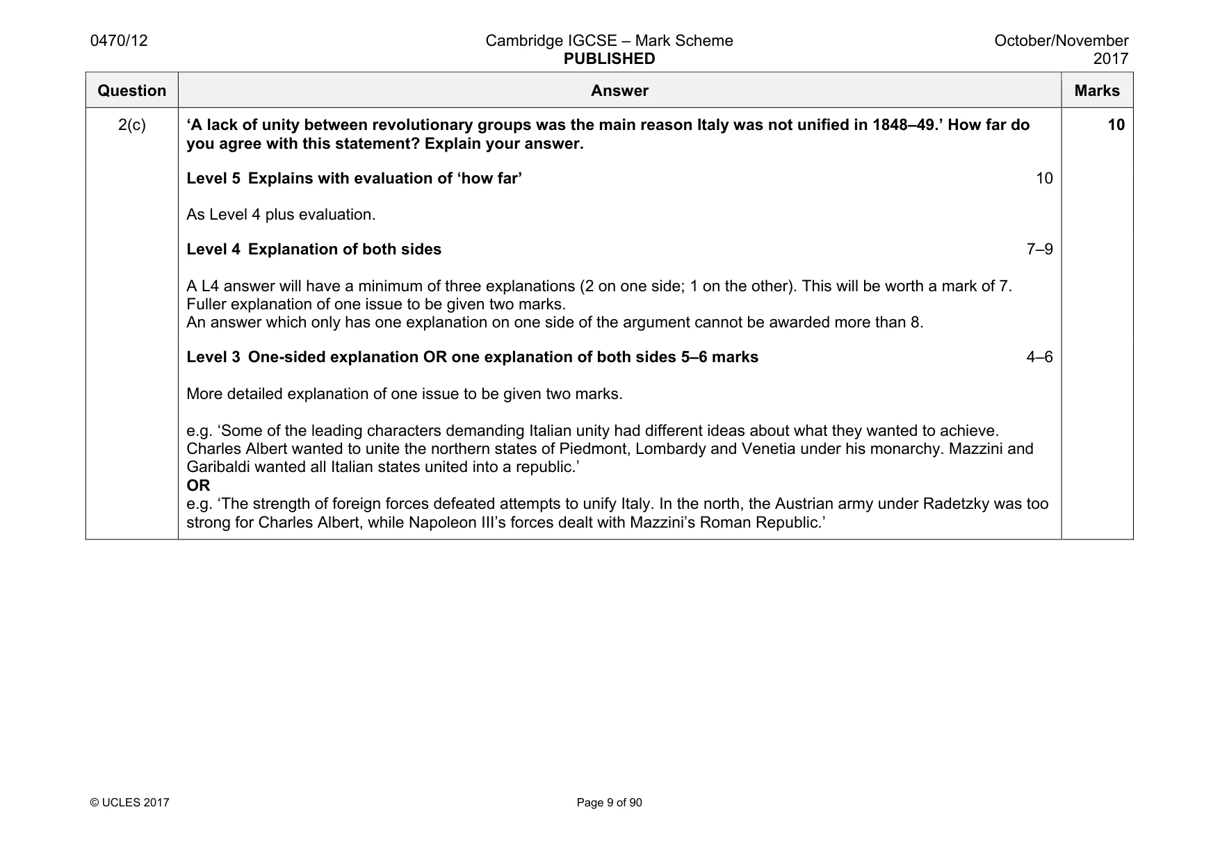 Mark scheme, page 9 of 90