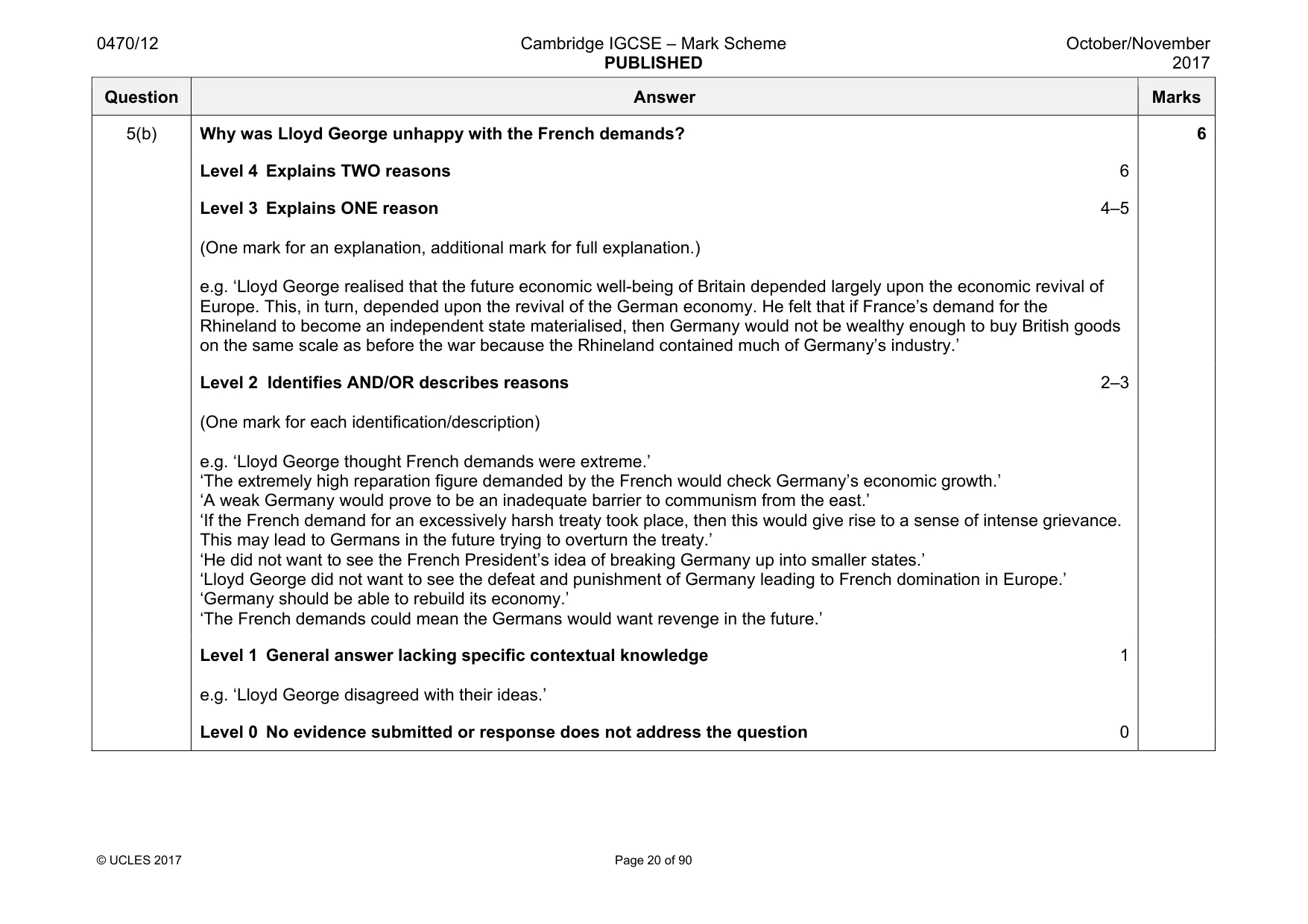 Mark scheme, page 20 of 90