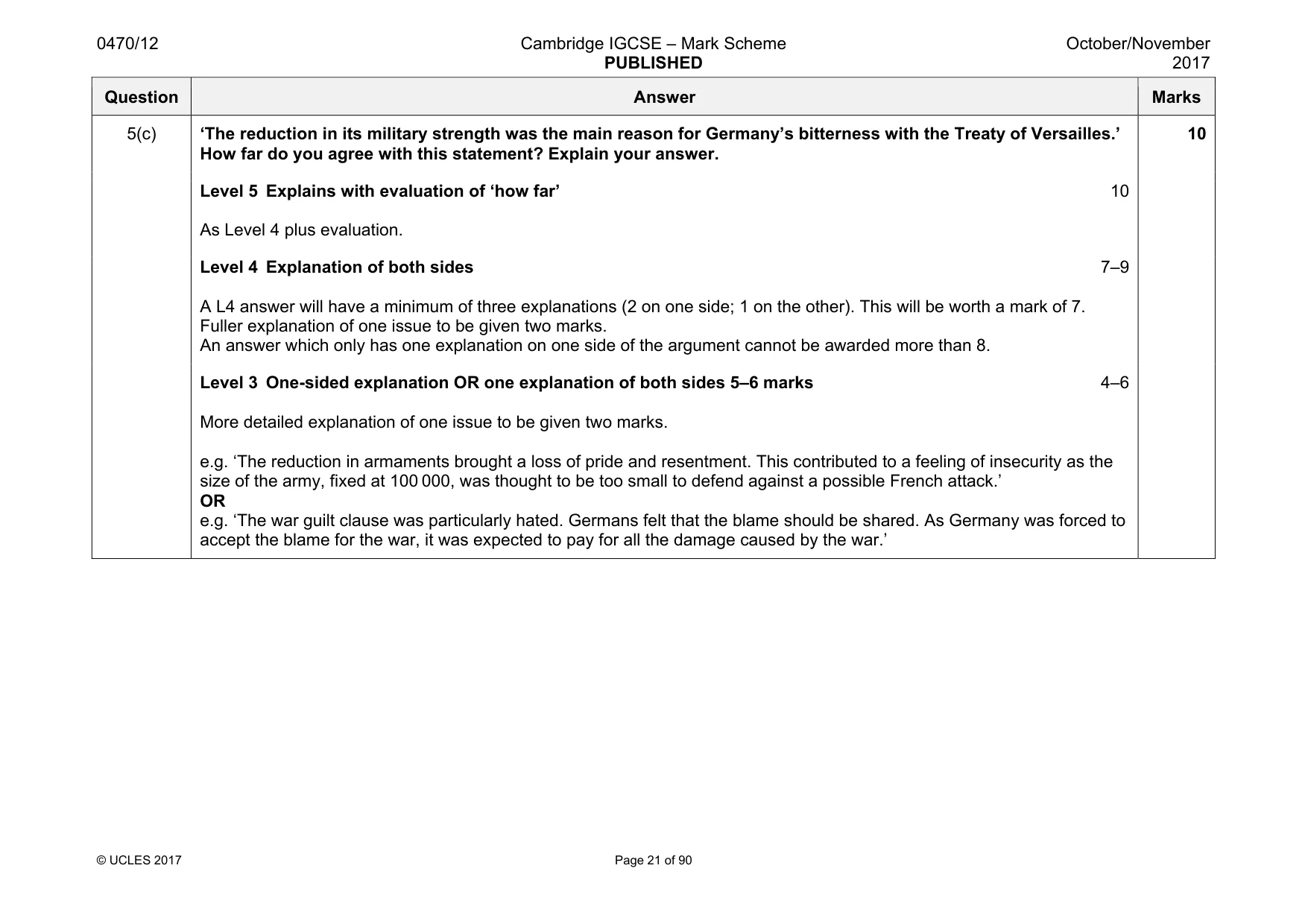 Mark scheme, page 21 of 90