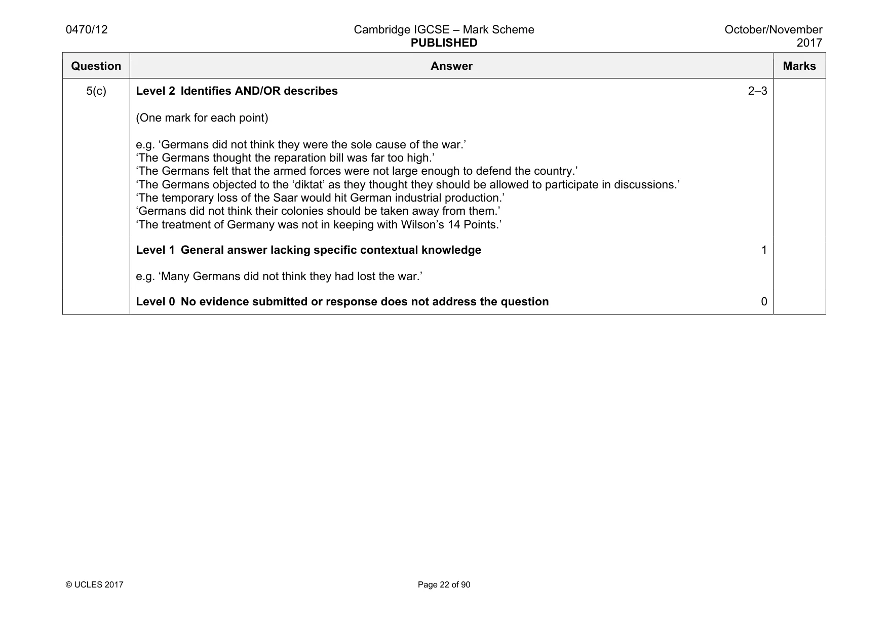 Mark scheme, page 22 of 90
