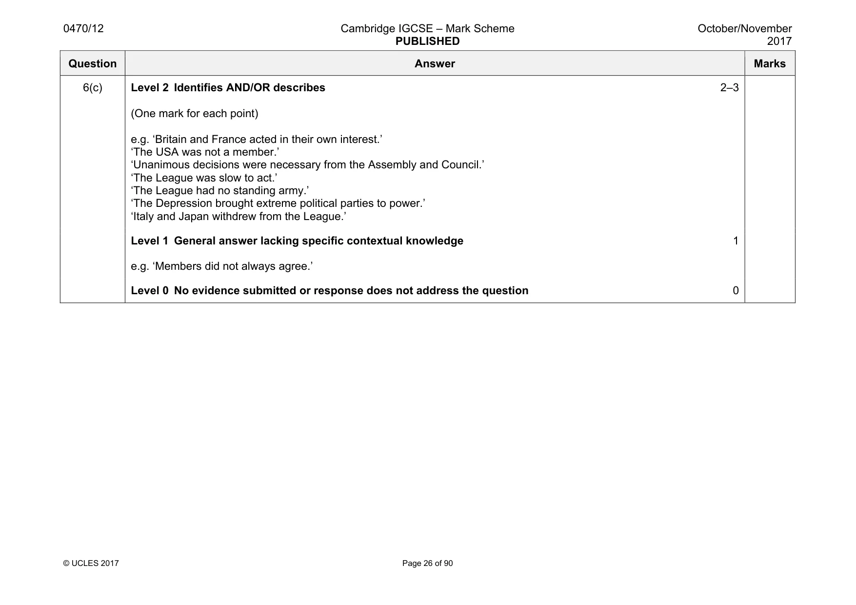 Mark scheme, page 26 of 90