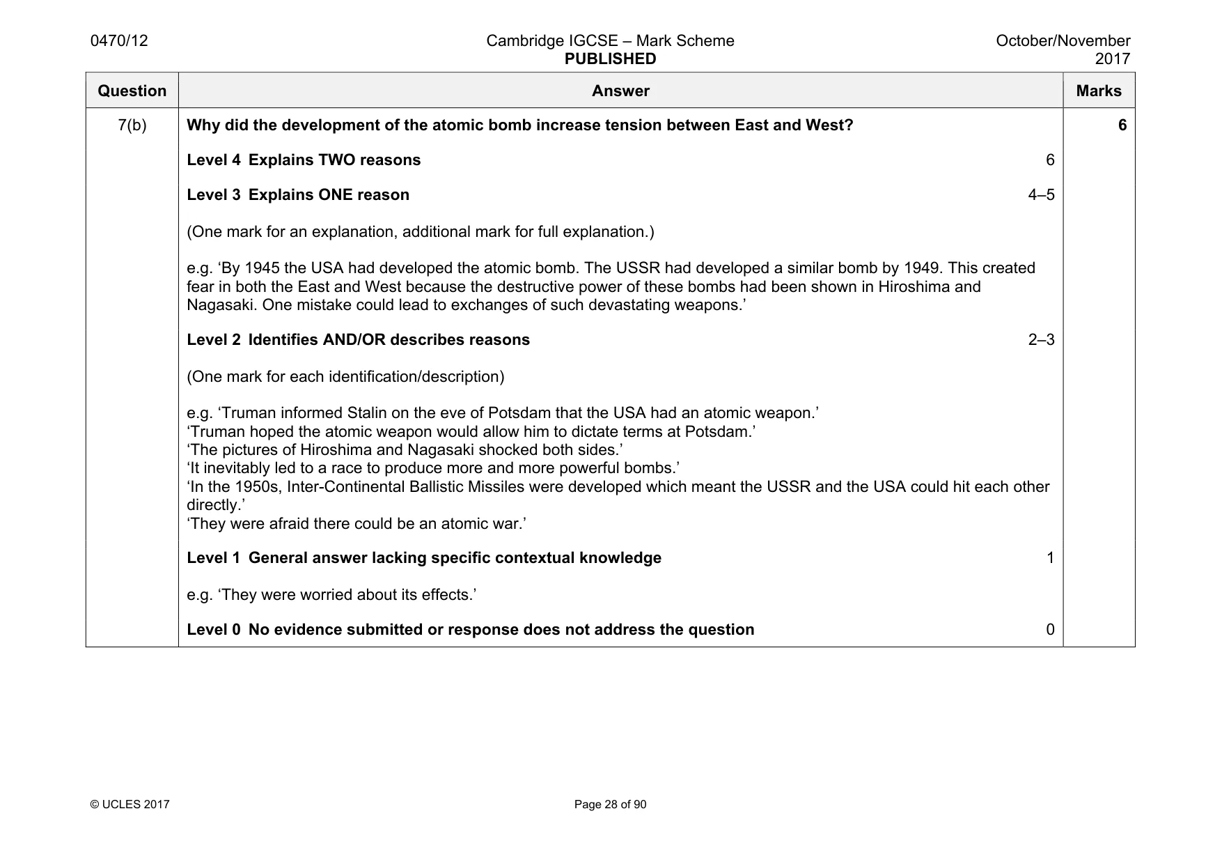 Mark scheme, page 28 of 90