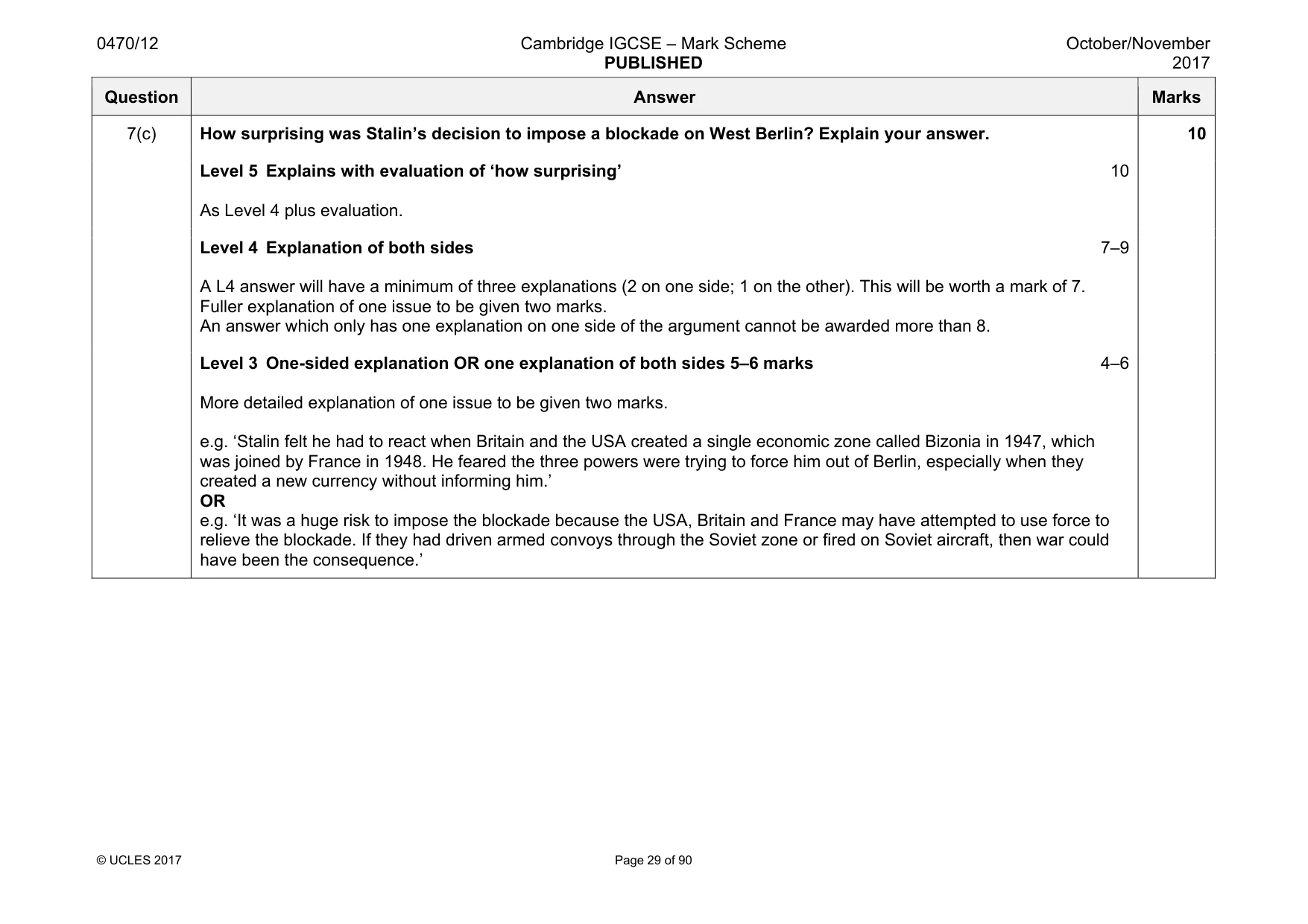 Mark scheme, page 29 of 90