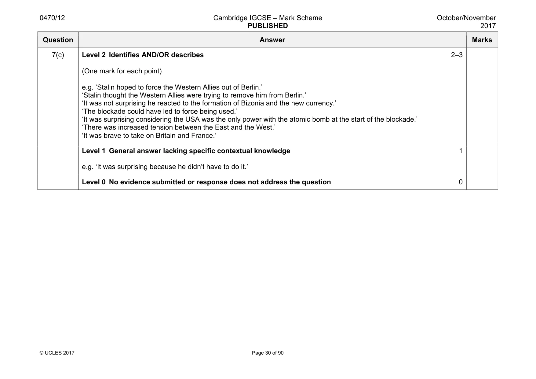 Mark scheme, page 30 of 90