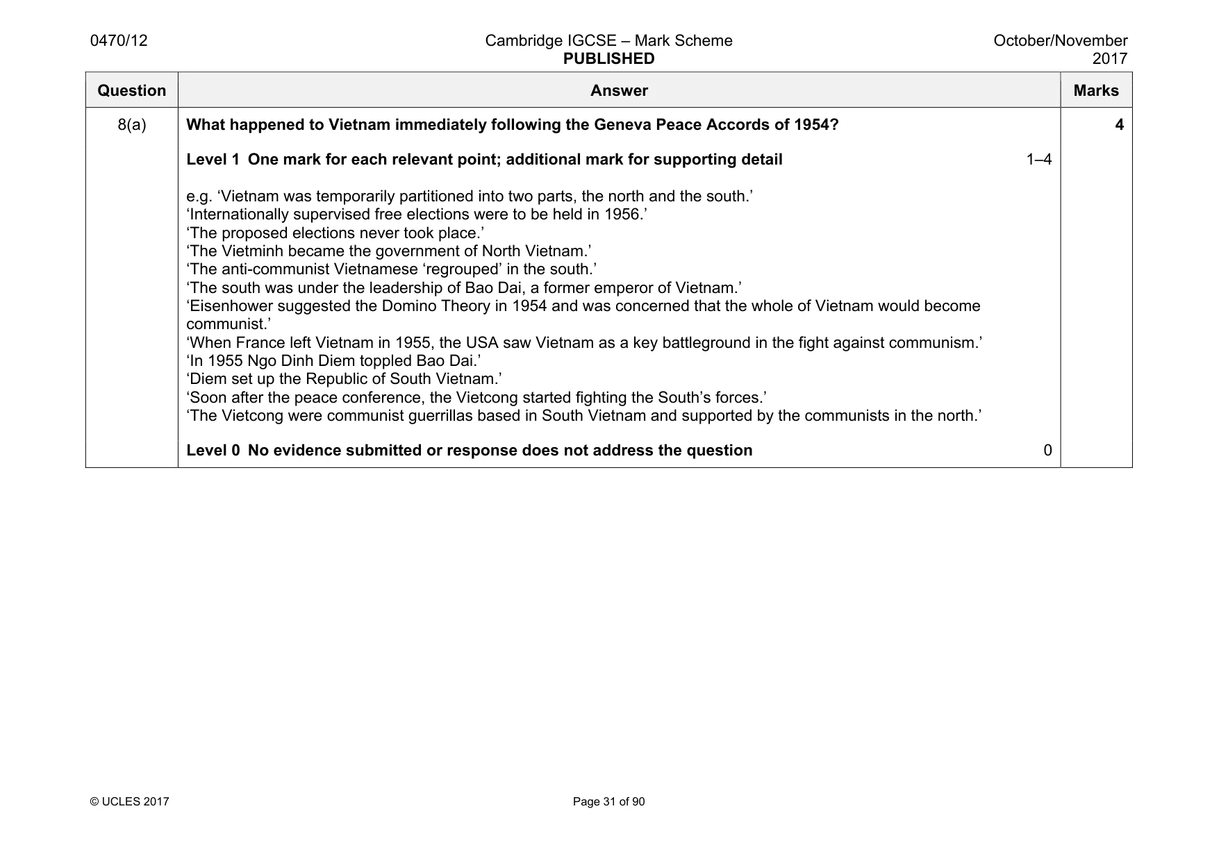 Mark scheme, page 31 of 90