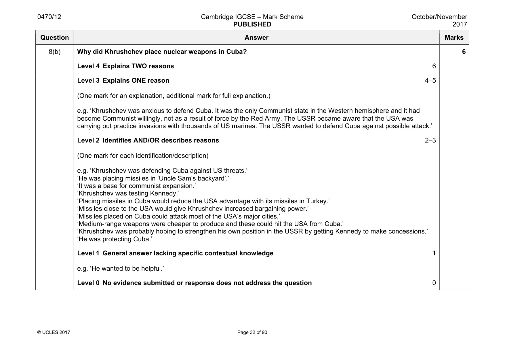 Mark scheme, page 32 of 90