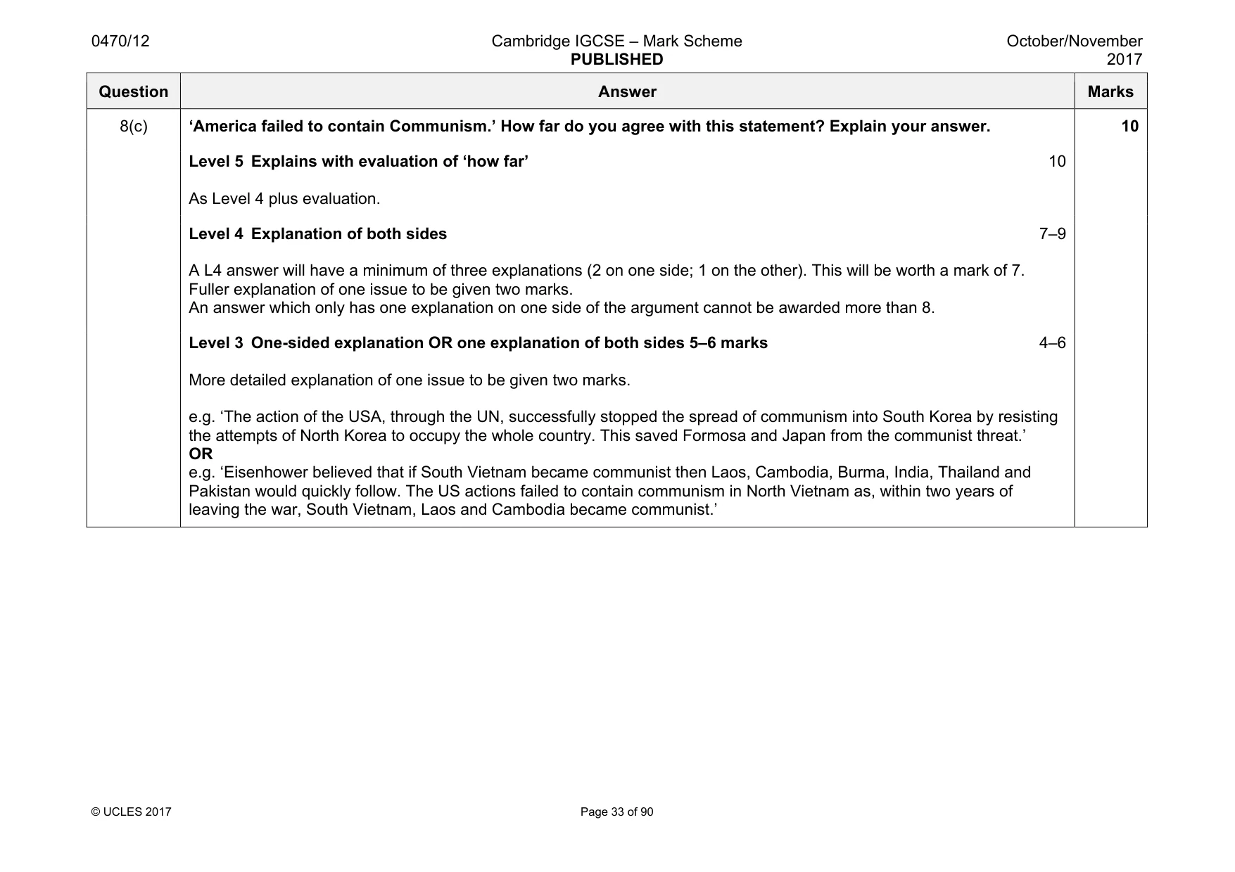 Mark scheme, page 33 of 90