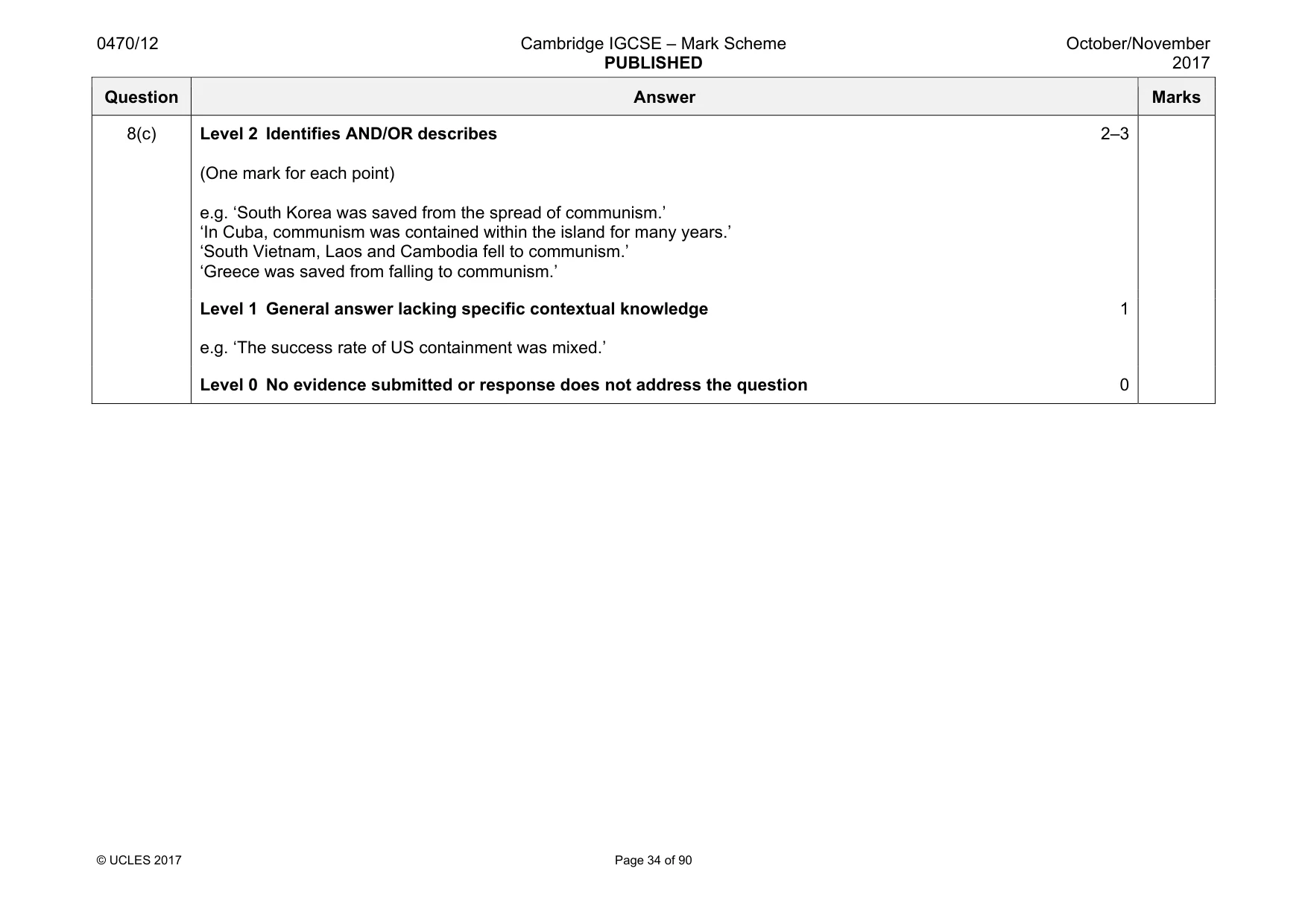 Mark scheme, page 34 of 90