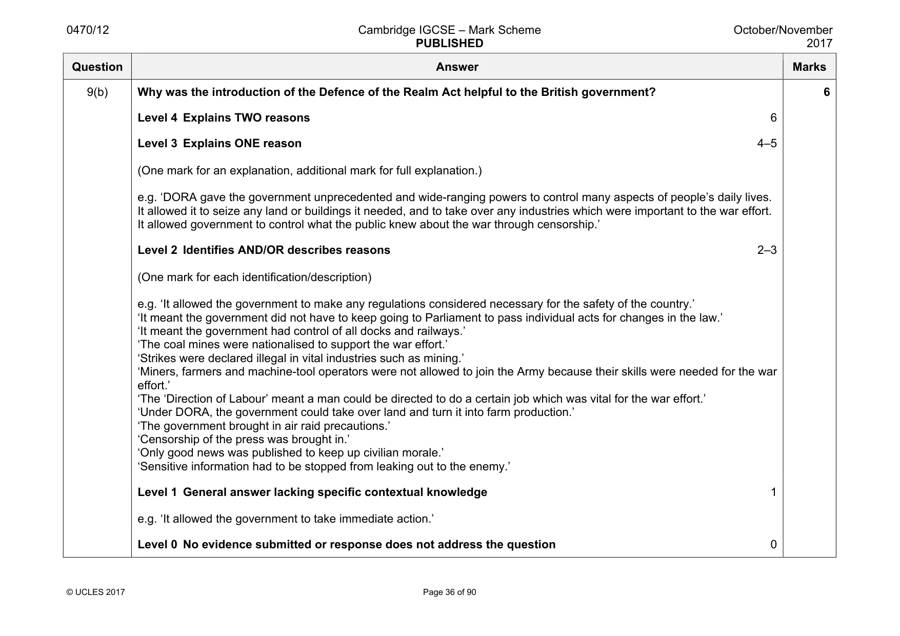 Mark scheme, page 36 of 90