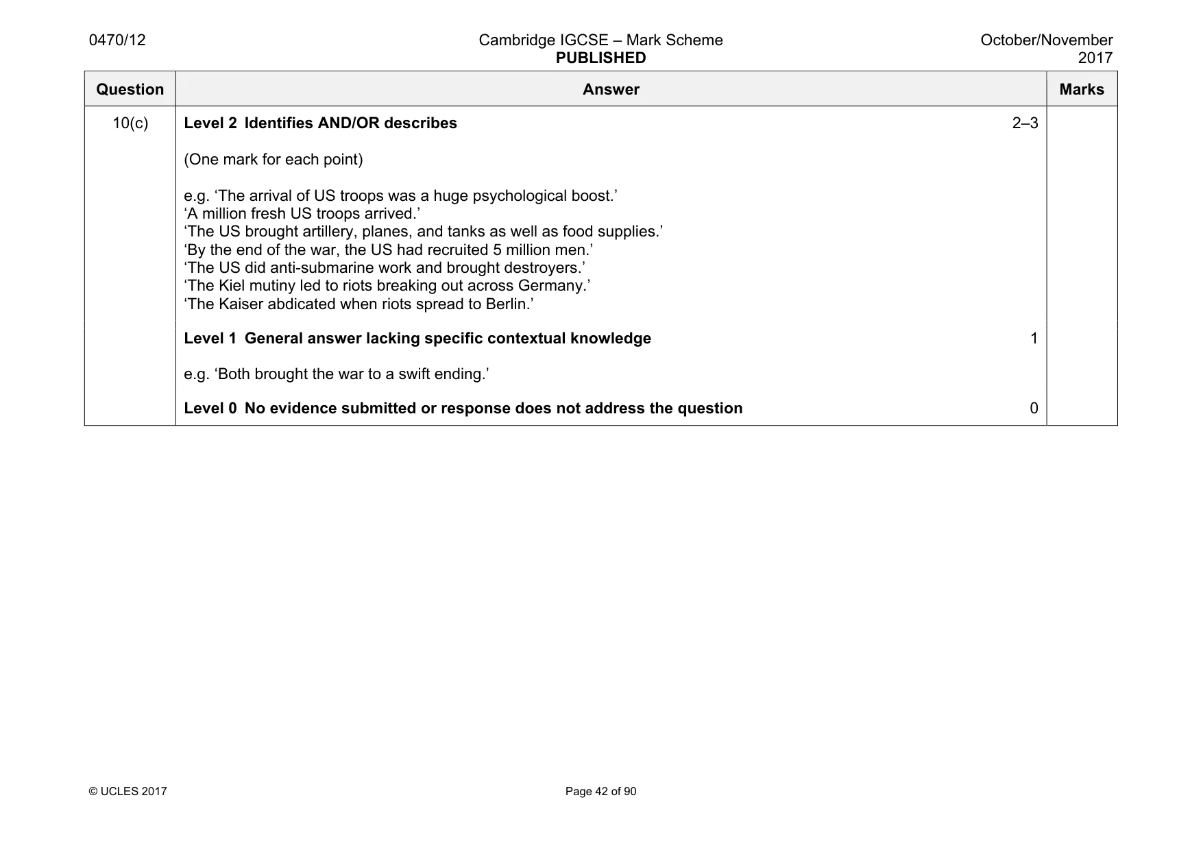 Mark scheme, page 42 of 90