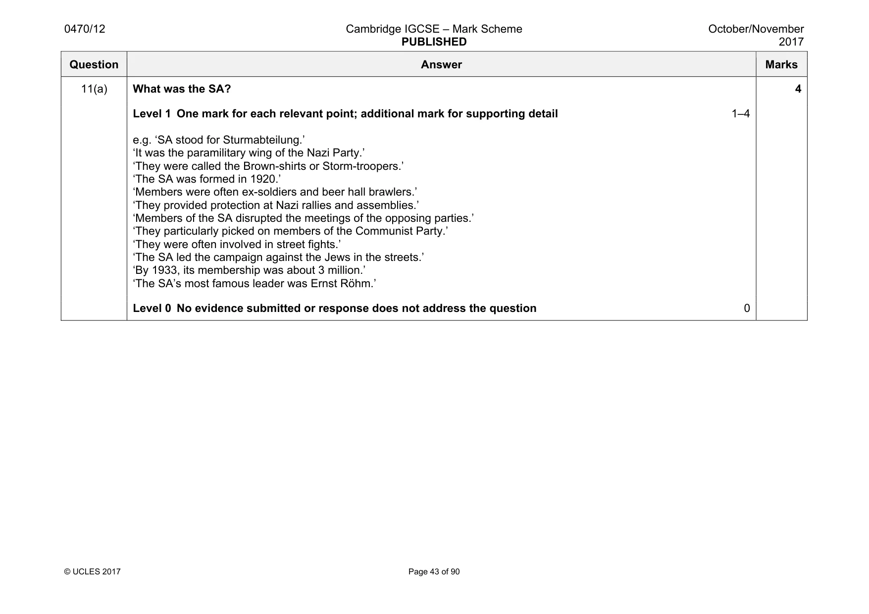 Mark scheme, page 43 of 90