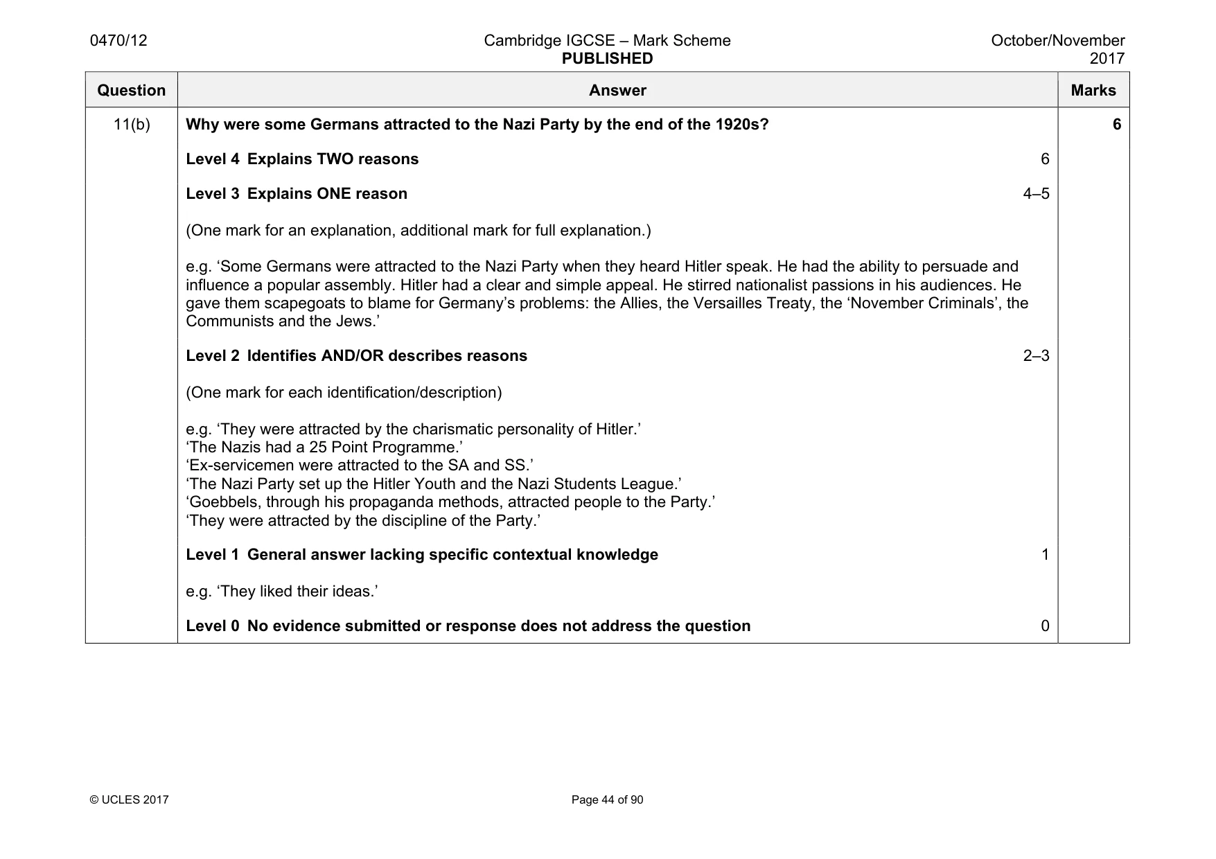 Mark scheme, page 44 of 90