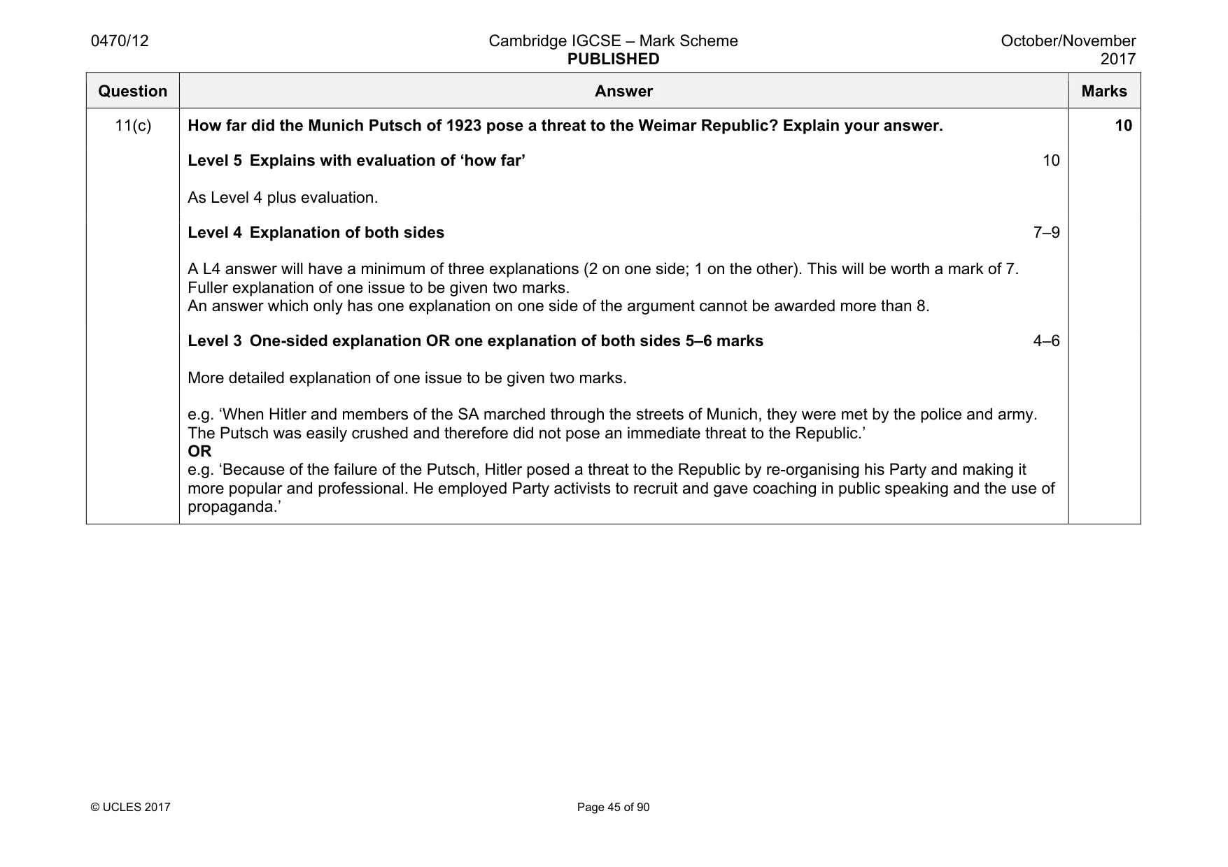 Mark scheme, page 45 of 90
