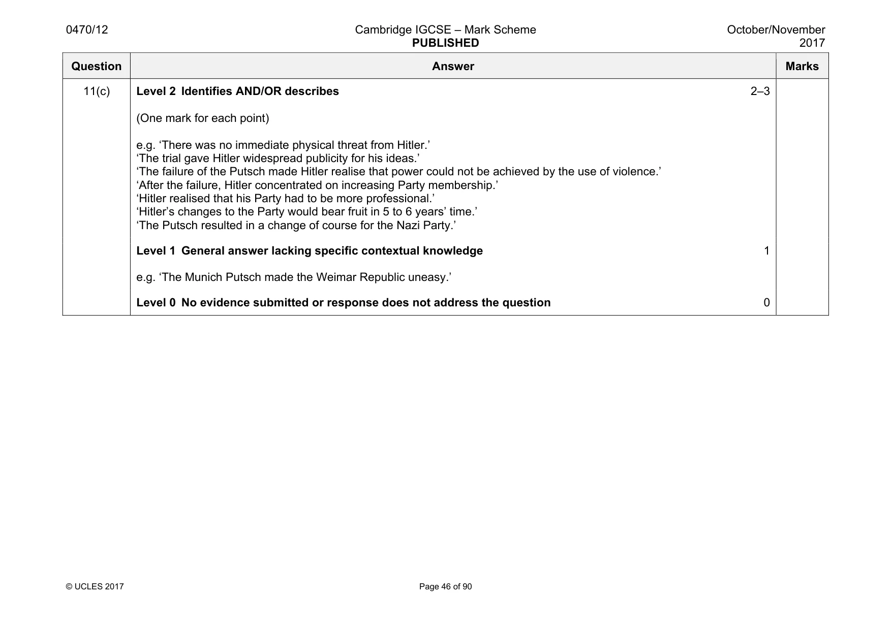 Mark scheme, page 46 of 90