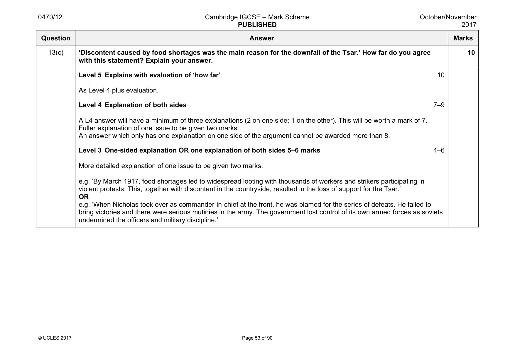 Mark scheme, page 53 of 90