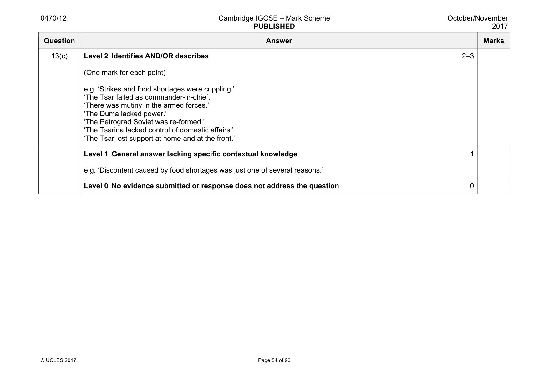 Mark scheme, page 54 of 90