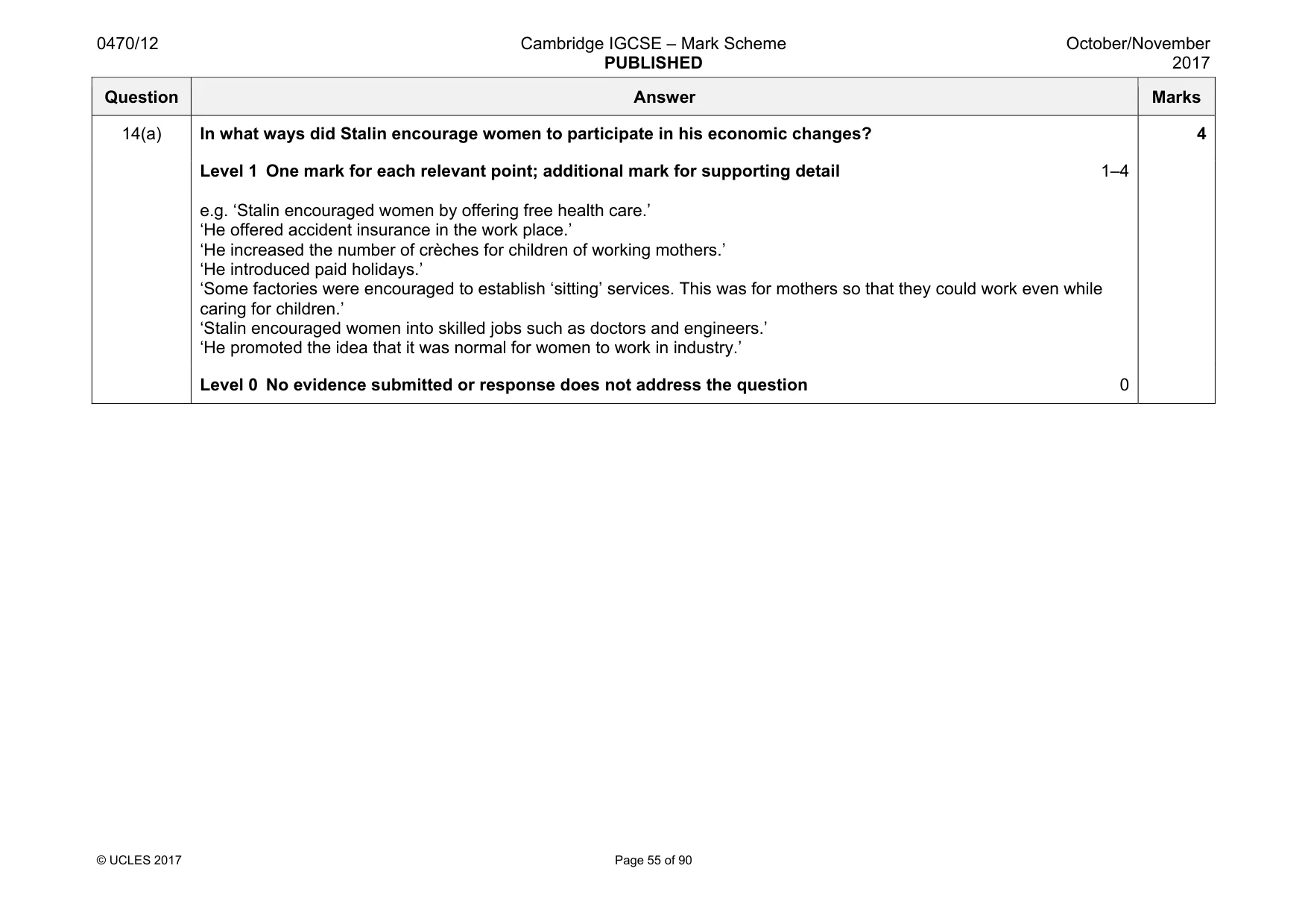 Mark scheme, page 55 of 90