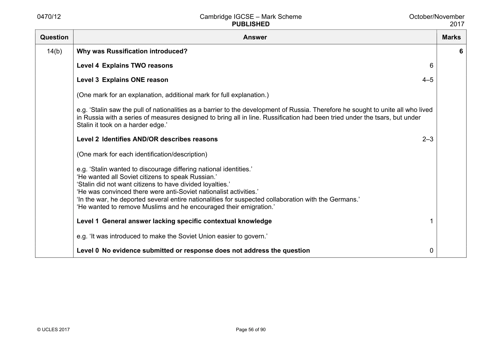 Mark scheme, page 56 of 90
