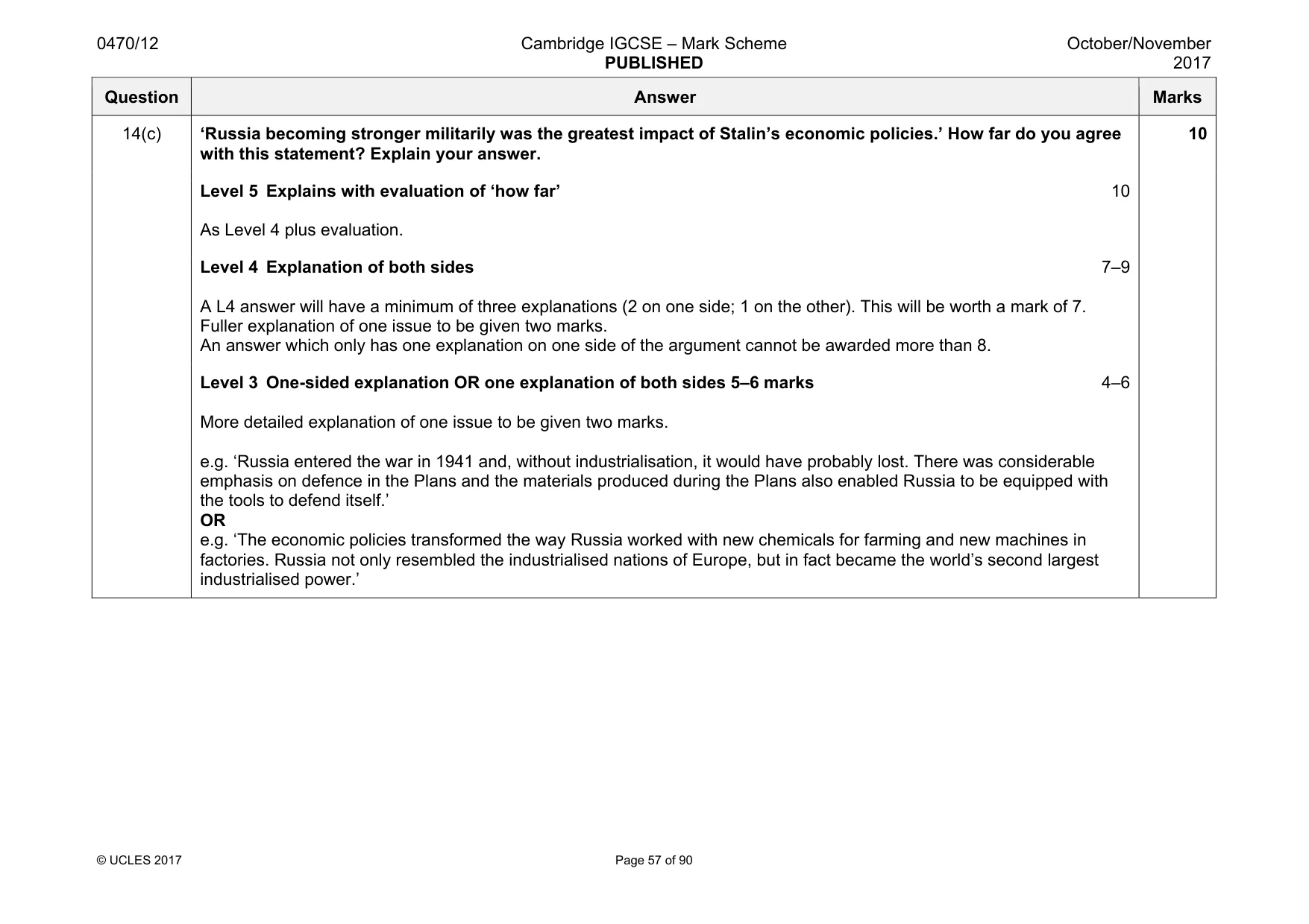 Mark scheme, page 57 of 90