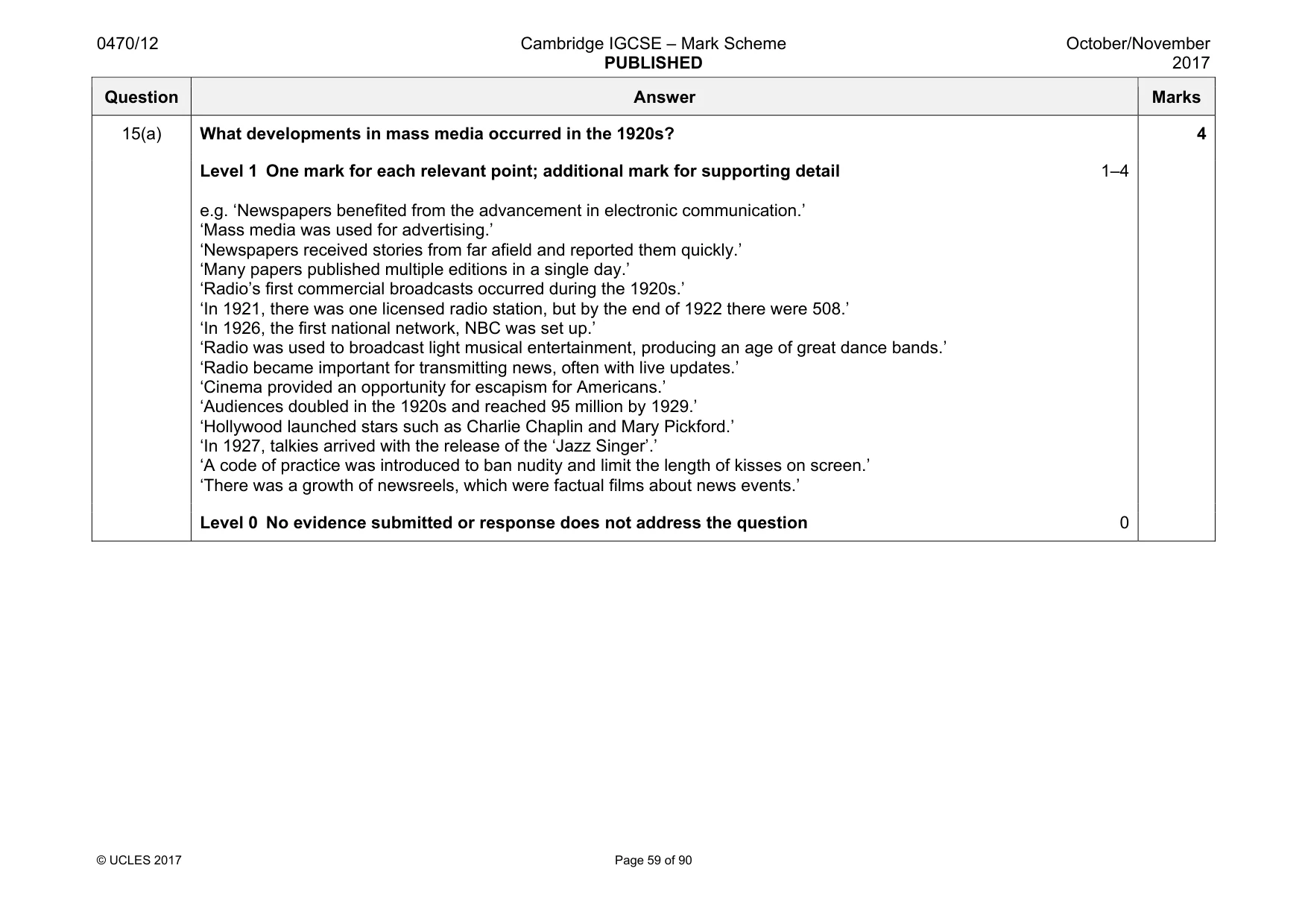 Mark scheme, page 59 of 90
