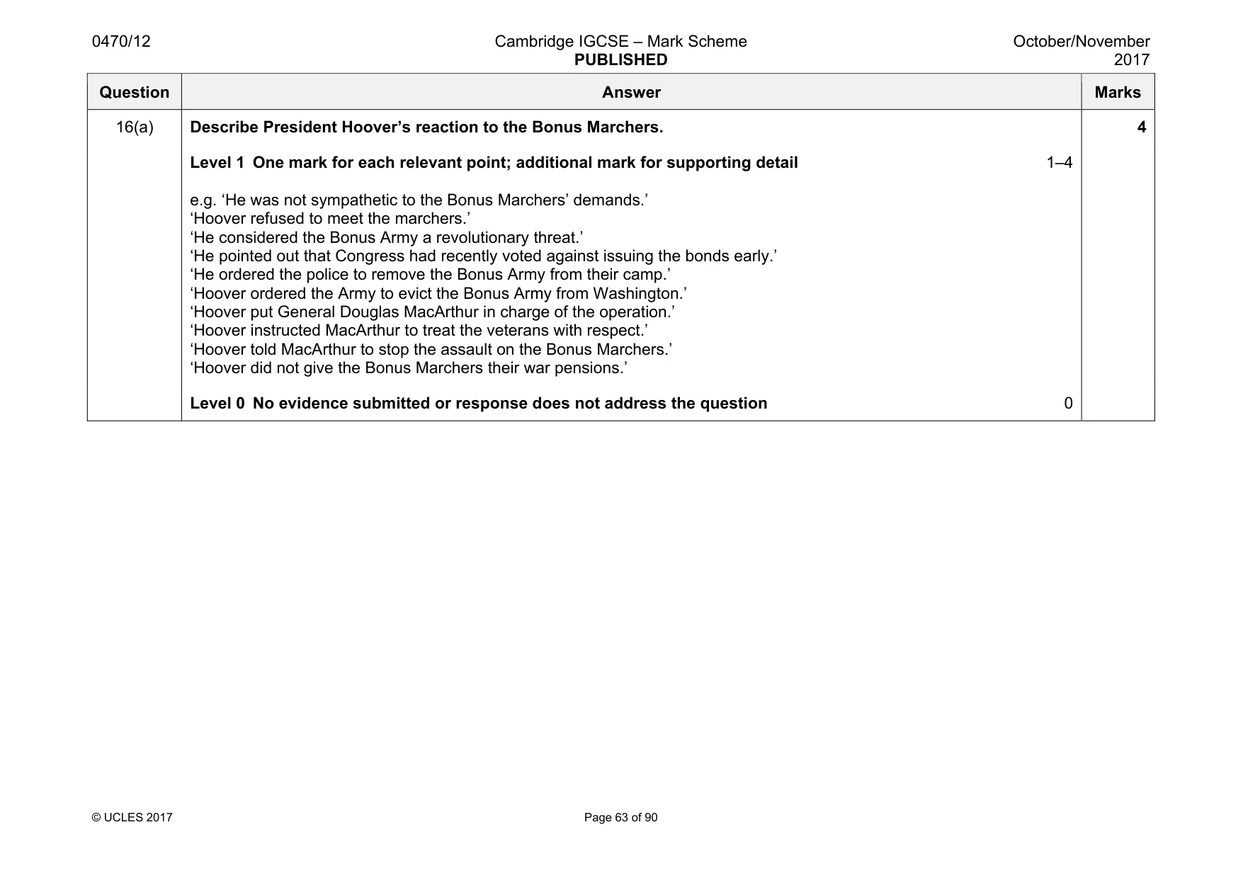 Mark scheme, page 63 of 90