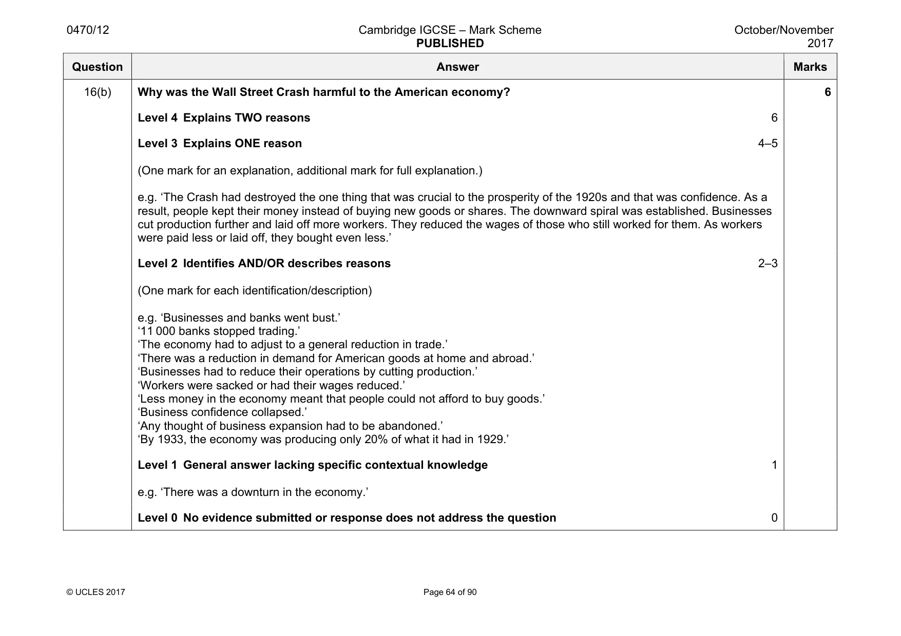 Mark scheme, page 64 of 90