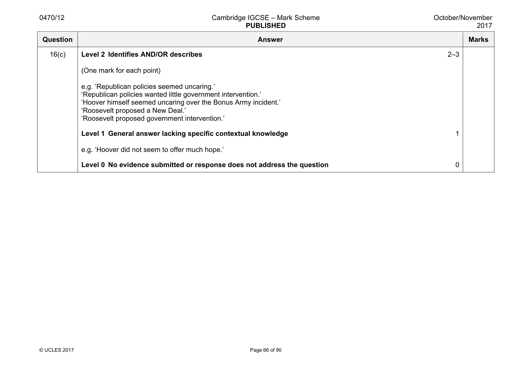 Mark scheme, page 66 of 90