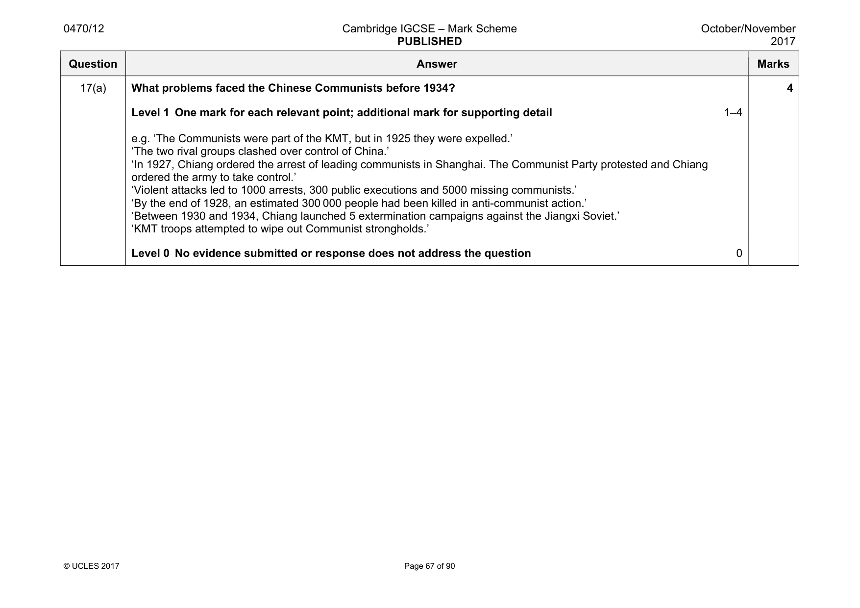 Mark scheme, page 67 of 90