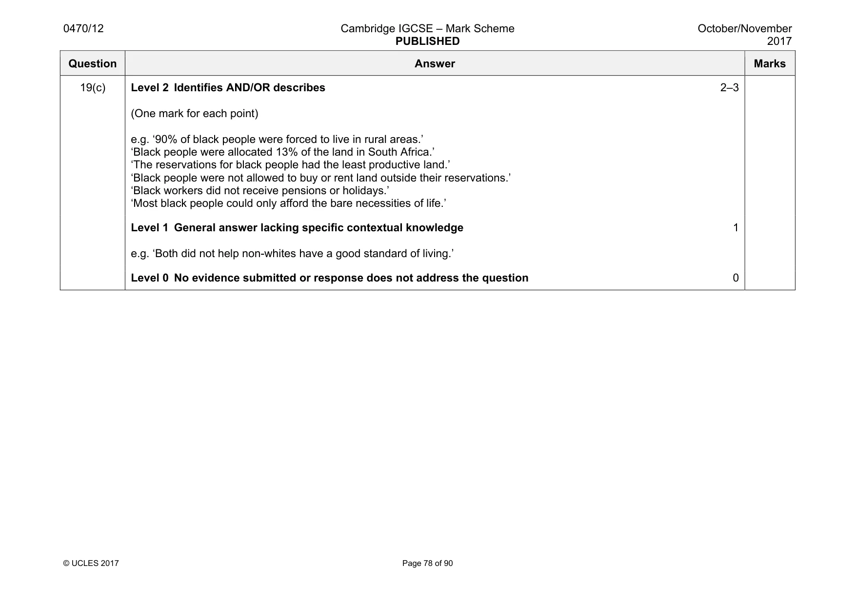 Mark scheme, page 78 of 90