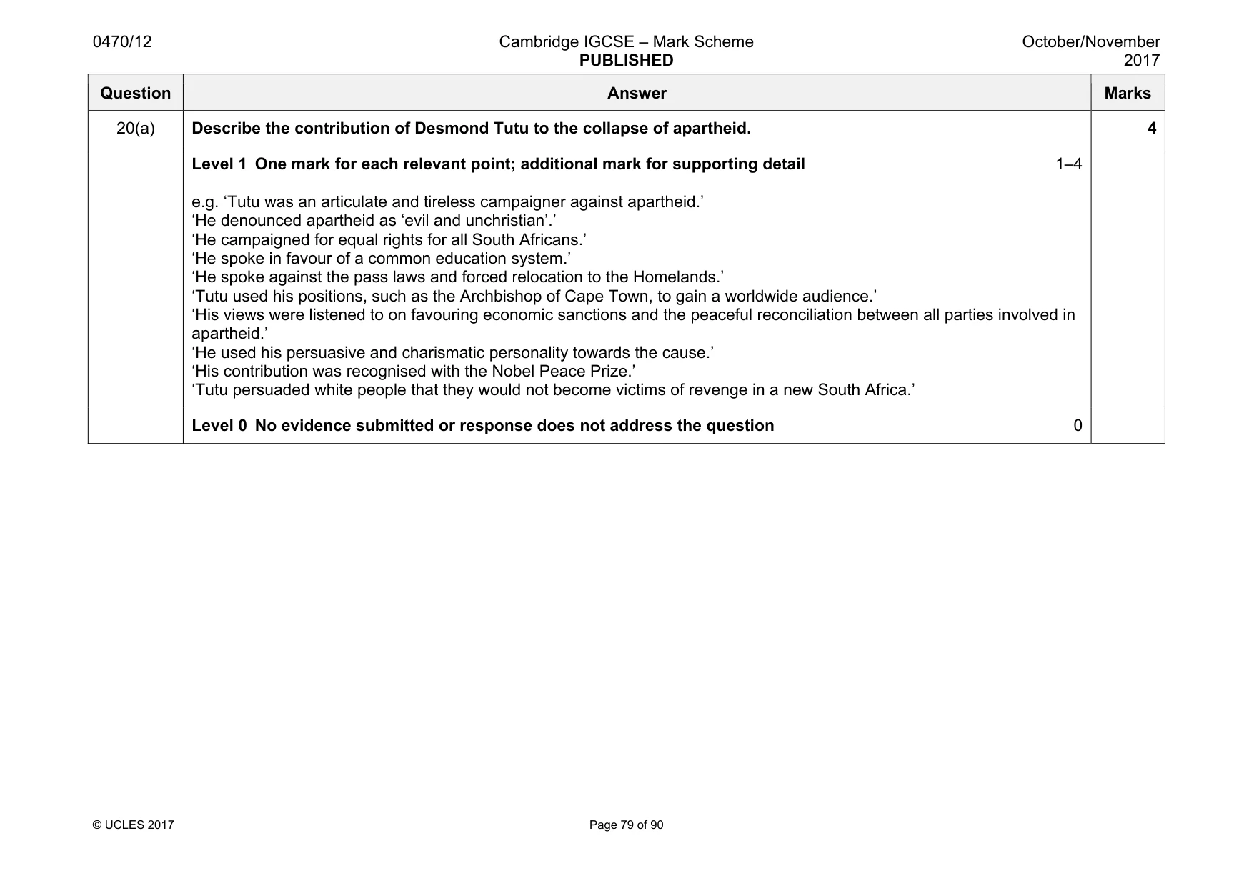 Mark scheme, page 79 of 90