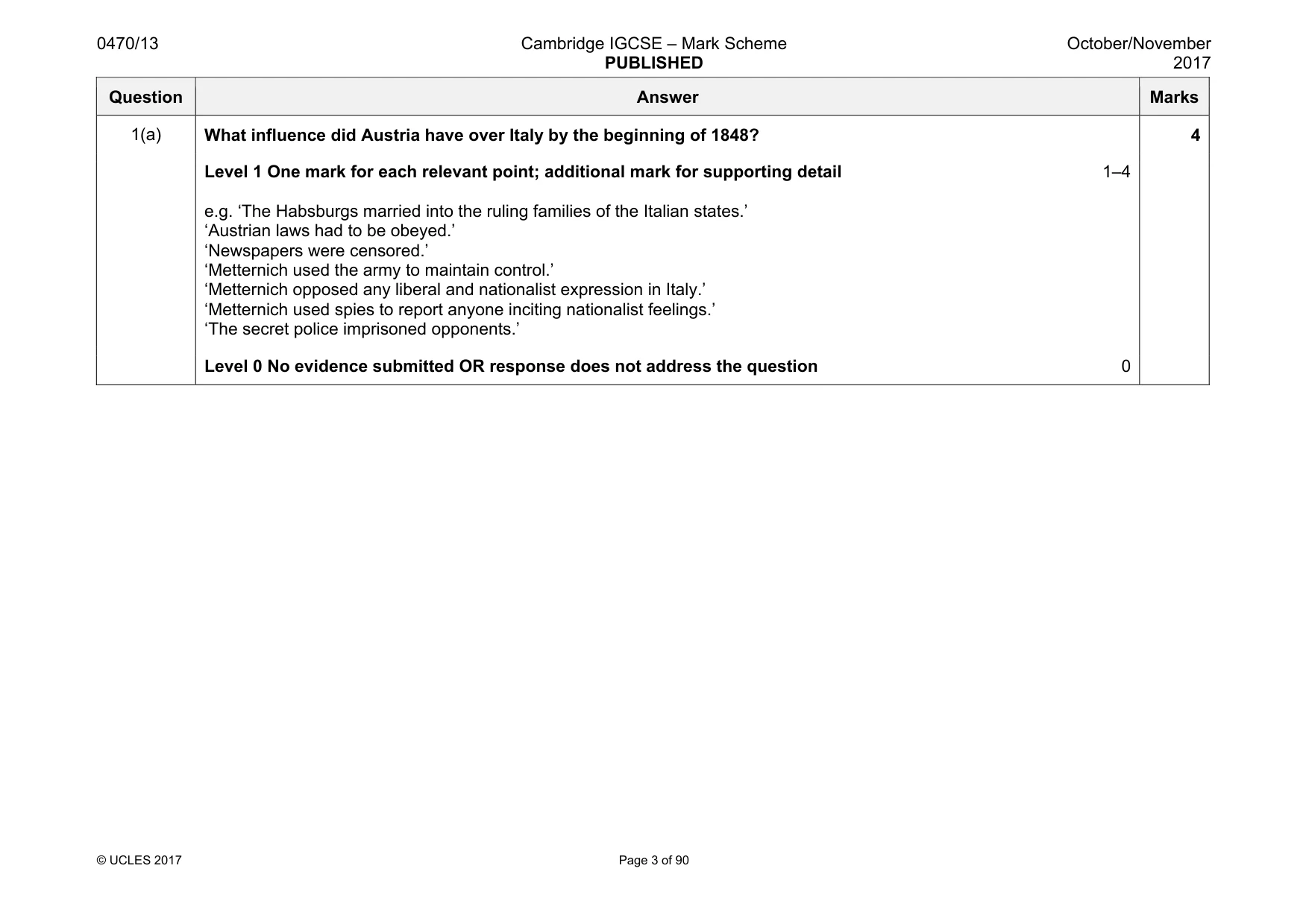 Mark scheme, page 3 of 90