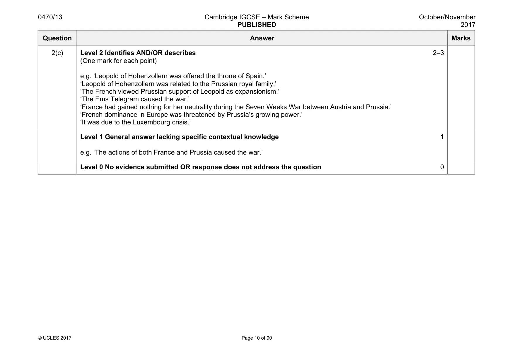 Mark scheme, page 10 of 90