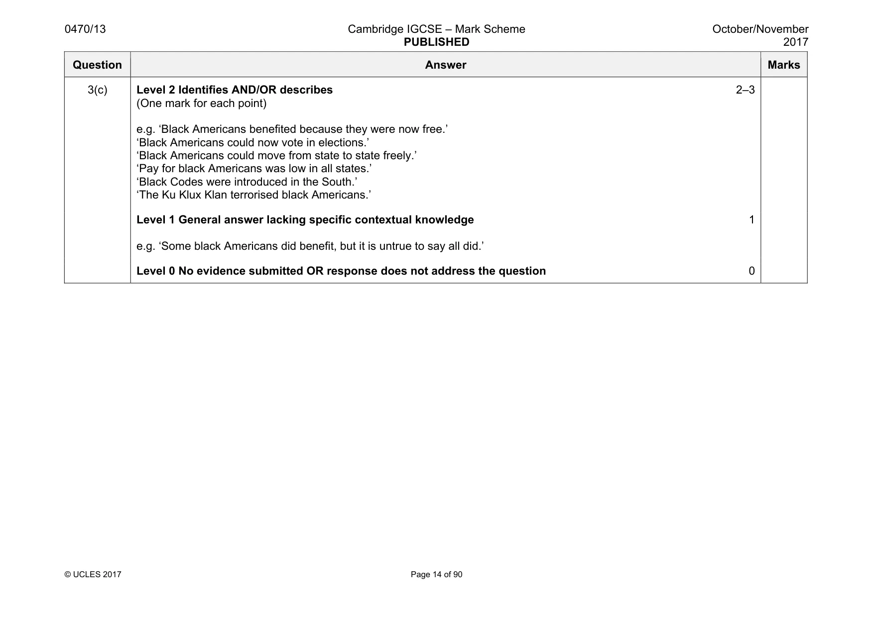 Mark scheme, page 14 of 90