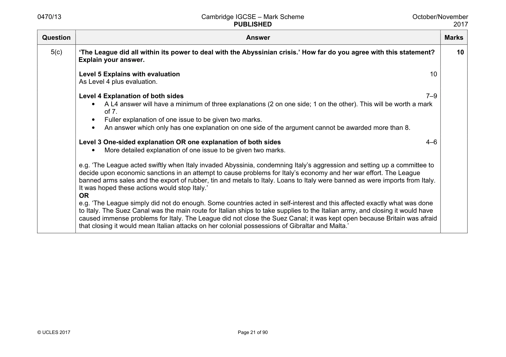 Mark scheme, page 21 of 90