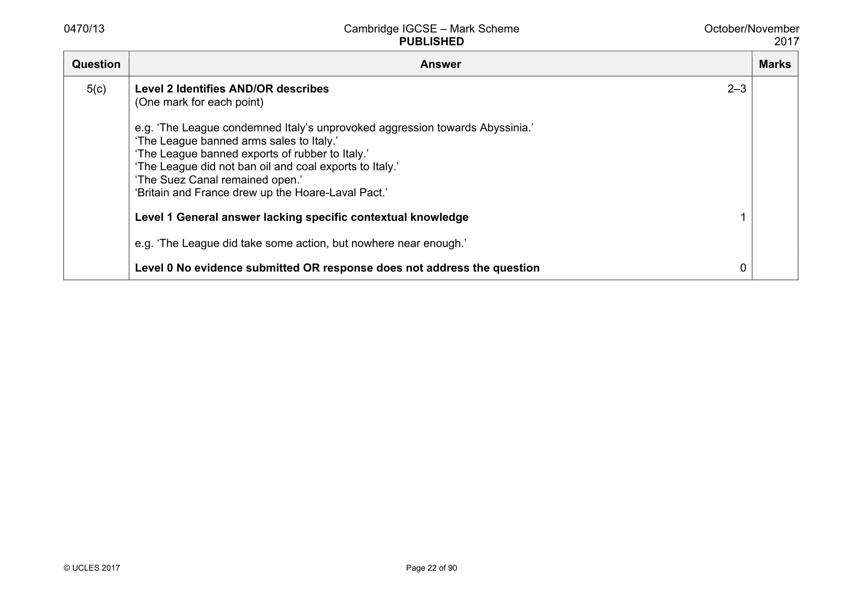 Mark scheme, page 22 of 90