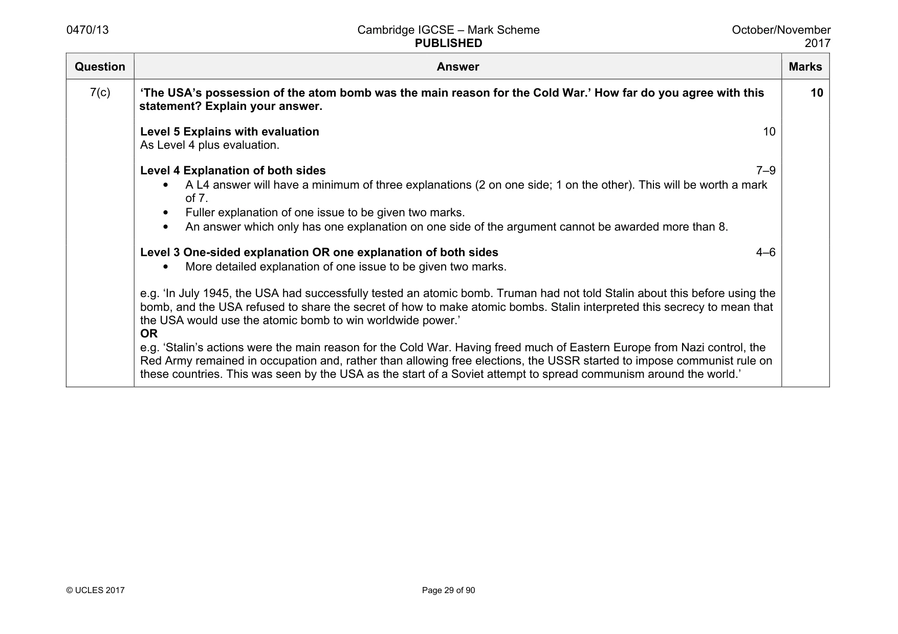 Mark scheme, page 29 of 90