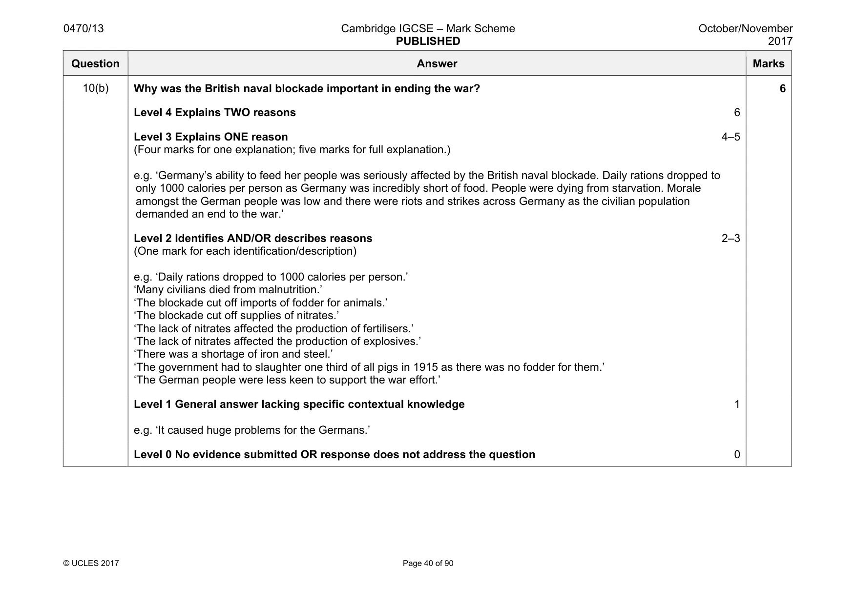 Mark scheme, page 40 of 90