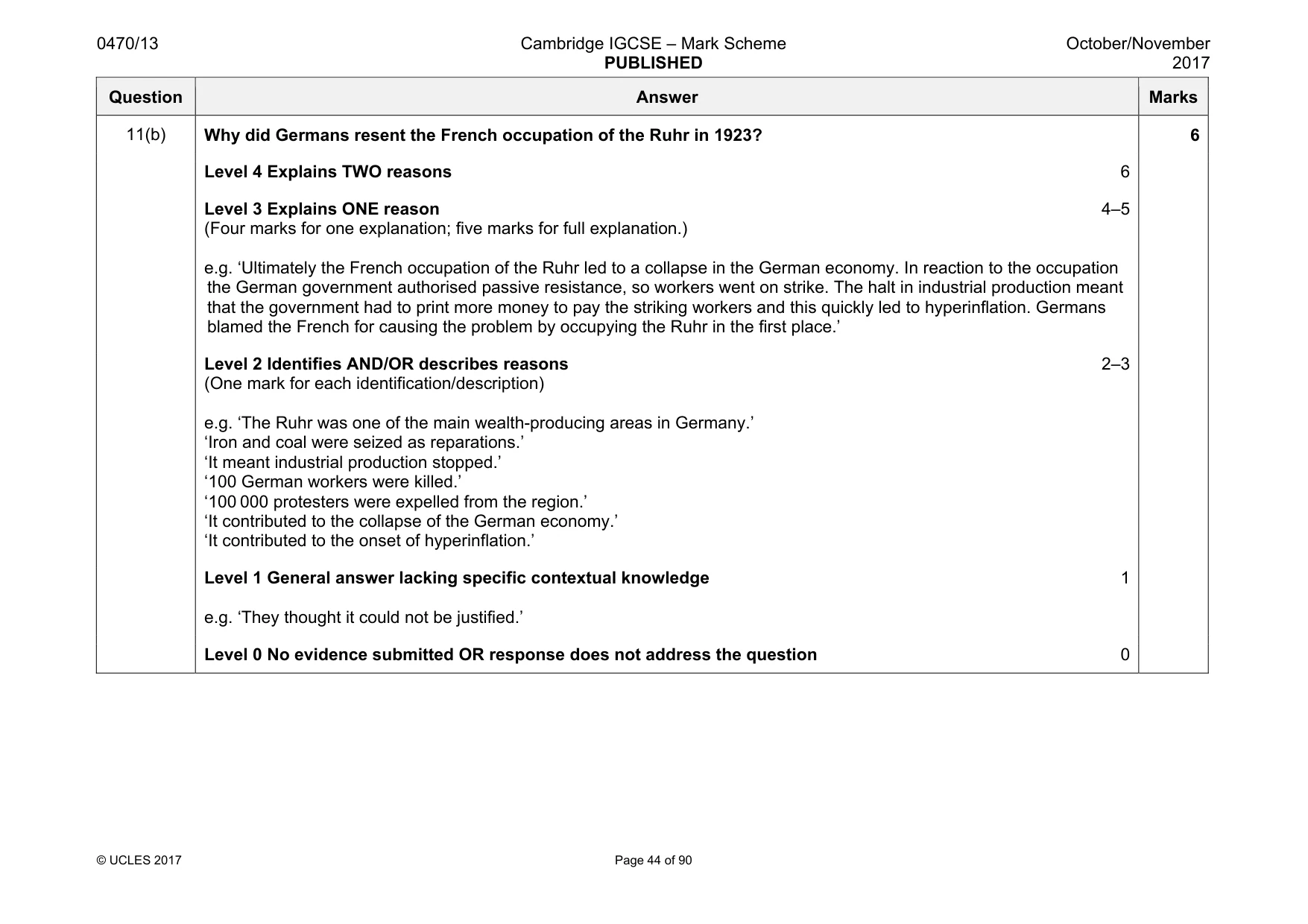 Mark scheme, page 44 of 90