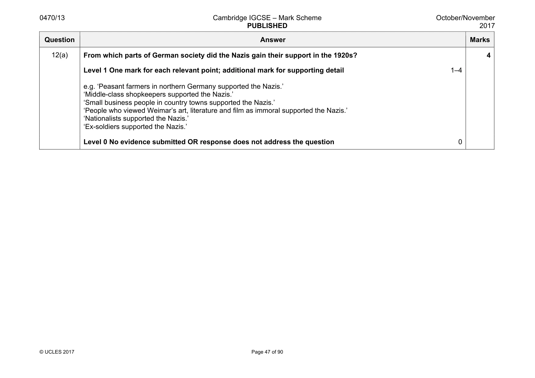 Mark scheme, page 47 of 90