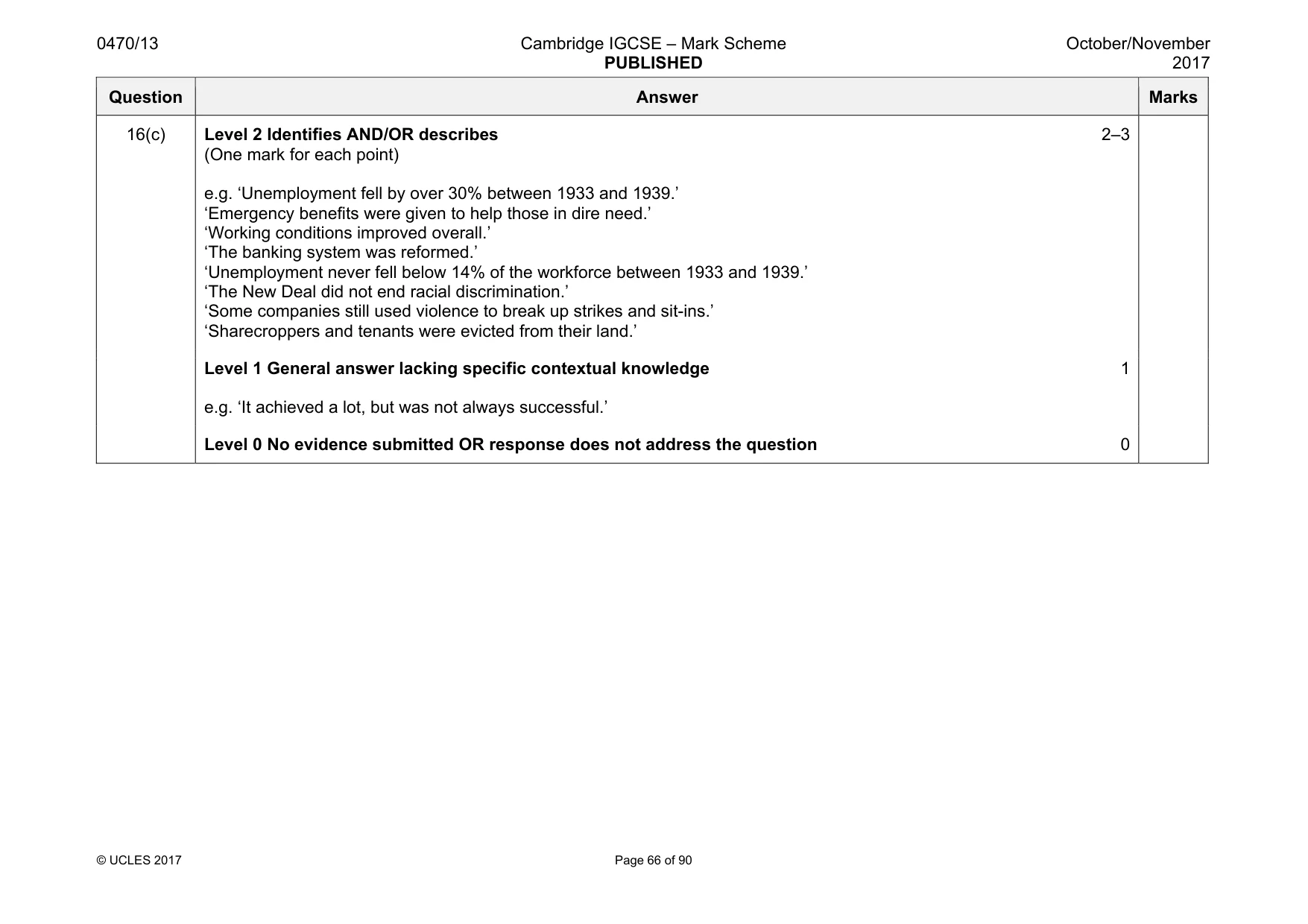 Mark scheme, page 66 of 90