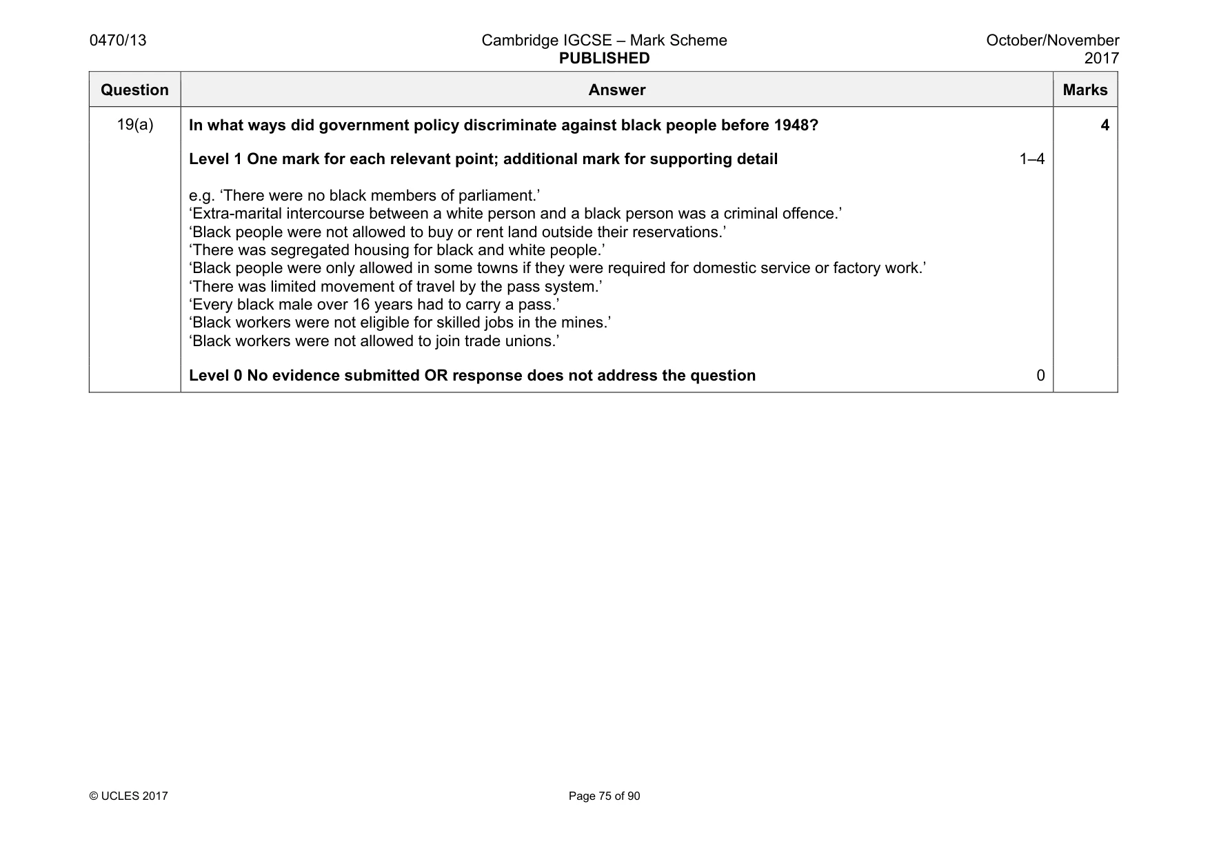 Mark scheme, page 75 of 90
