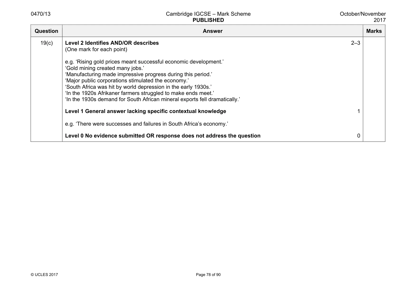 Mark scheme, page 78 of 90