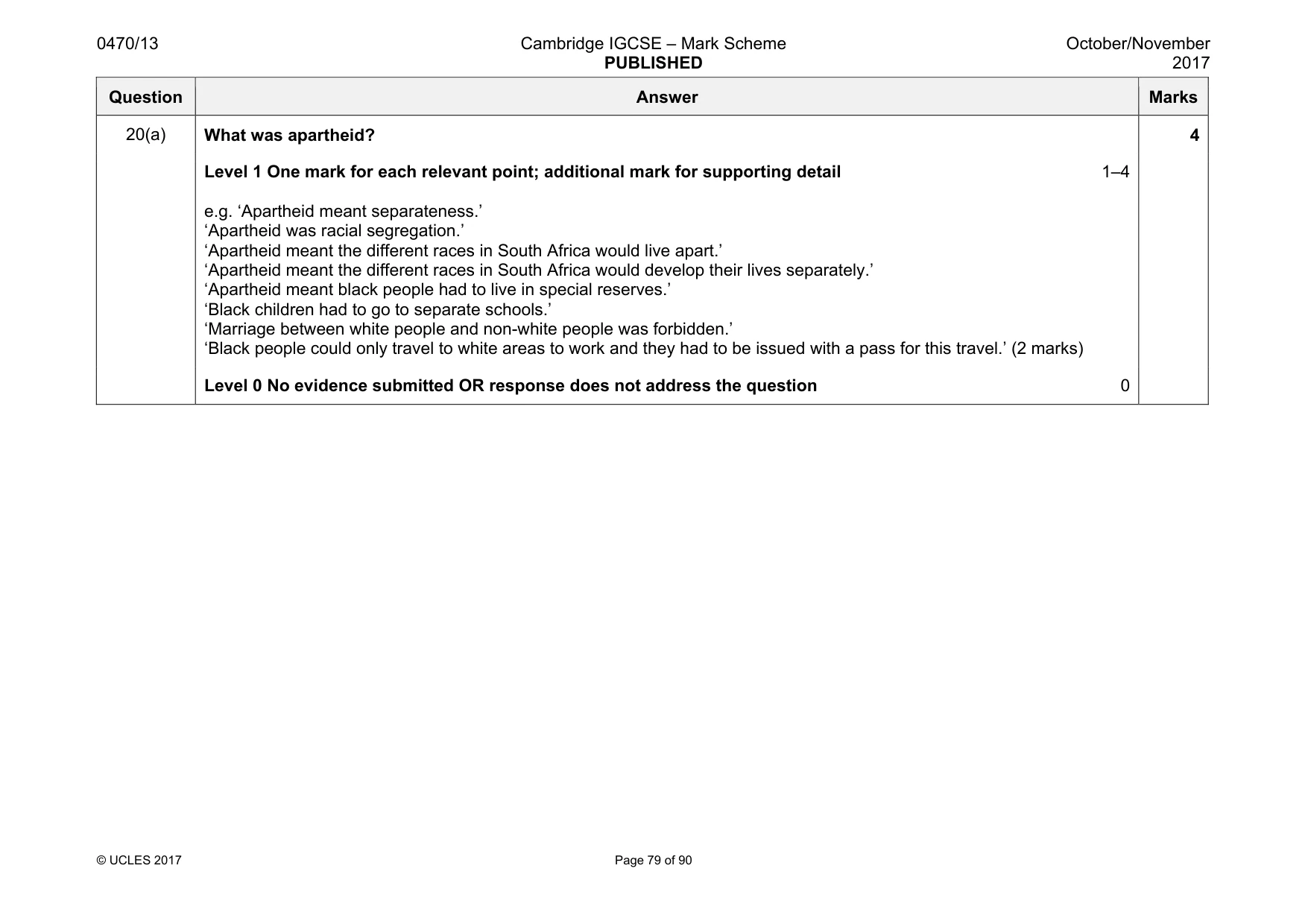 Mark scheme, page 79 of 90
