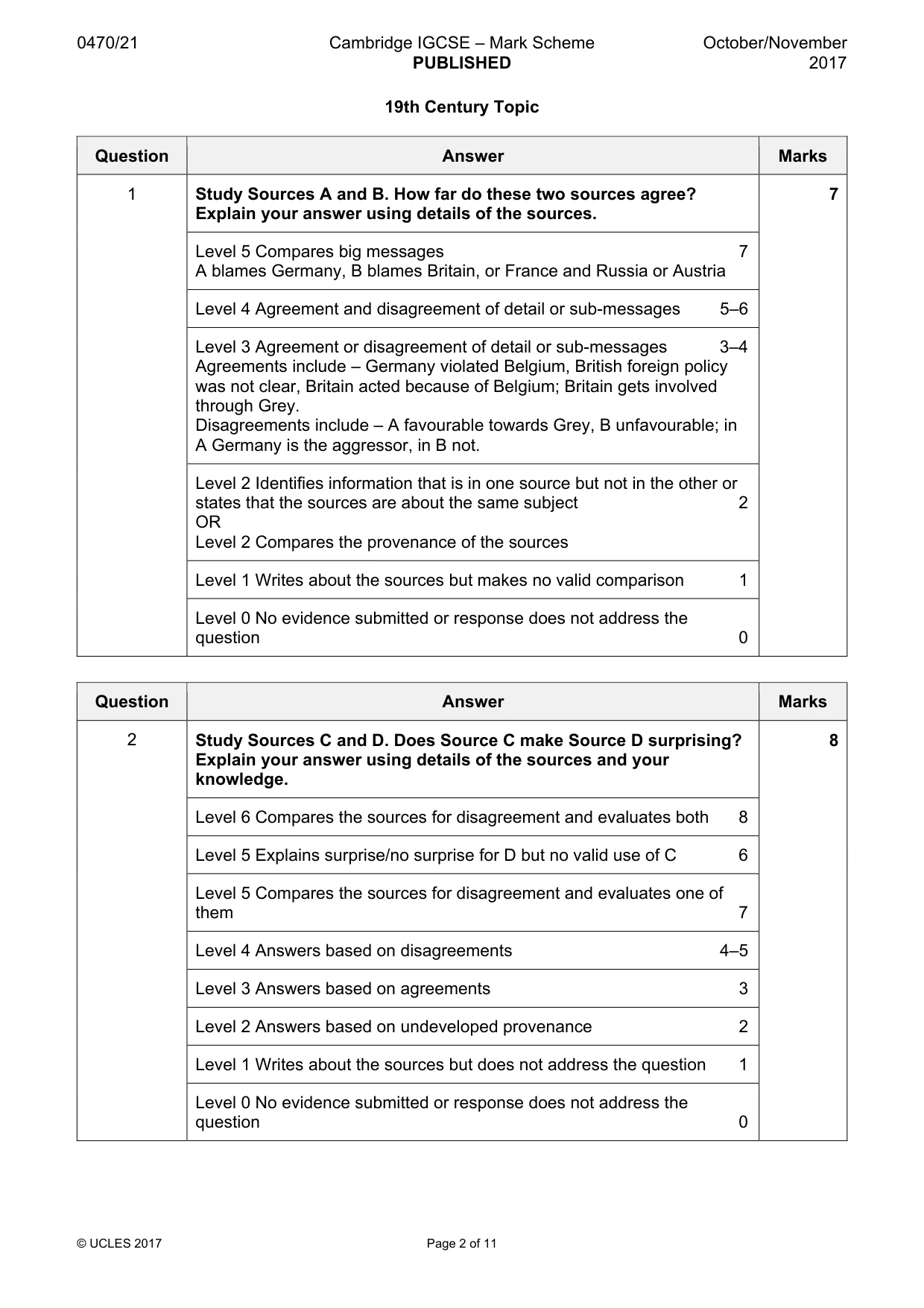 Mark scheme, page 2 of 11