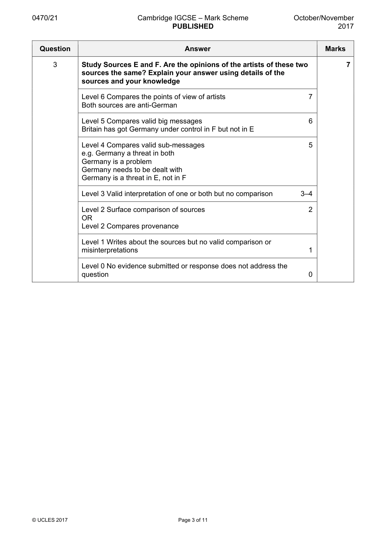 Mark scheme, page 3 of 11