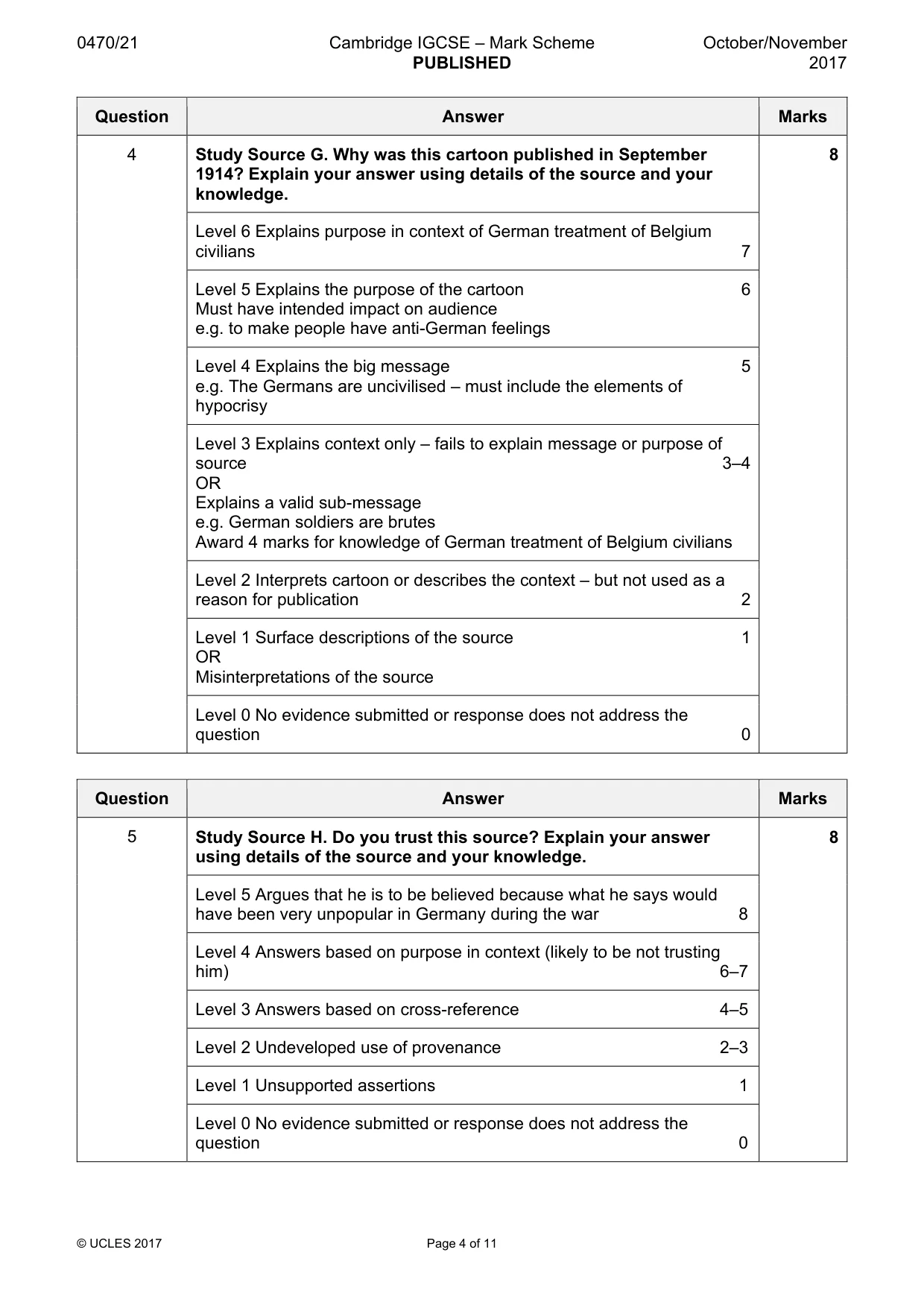 Mark scheme, page 4 of 11