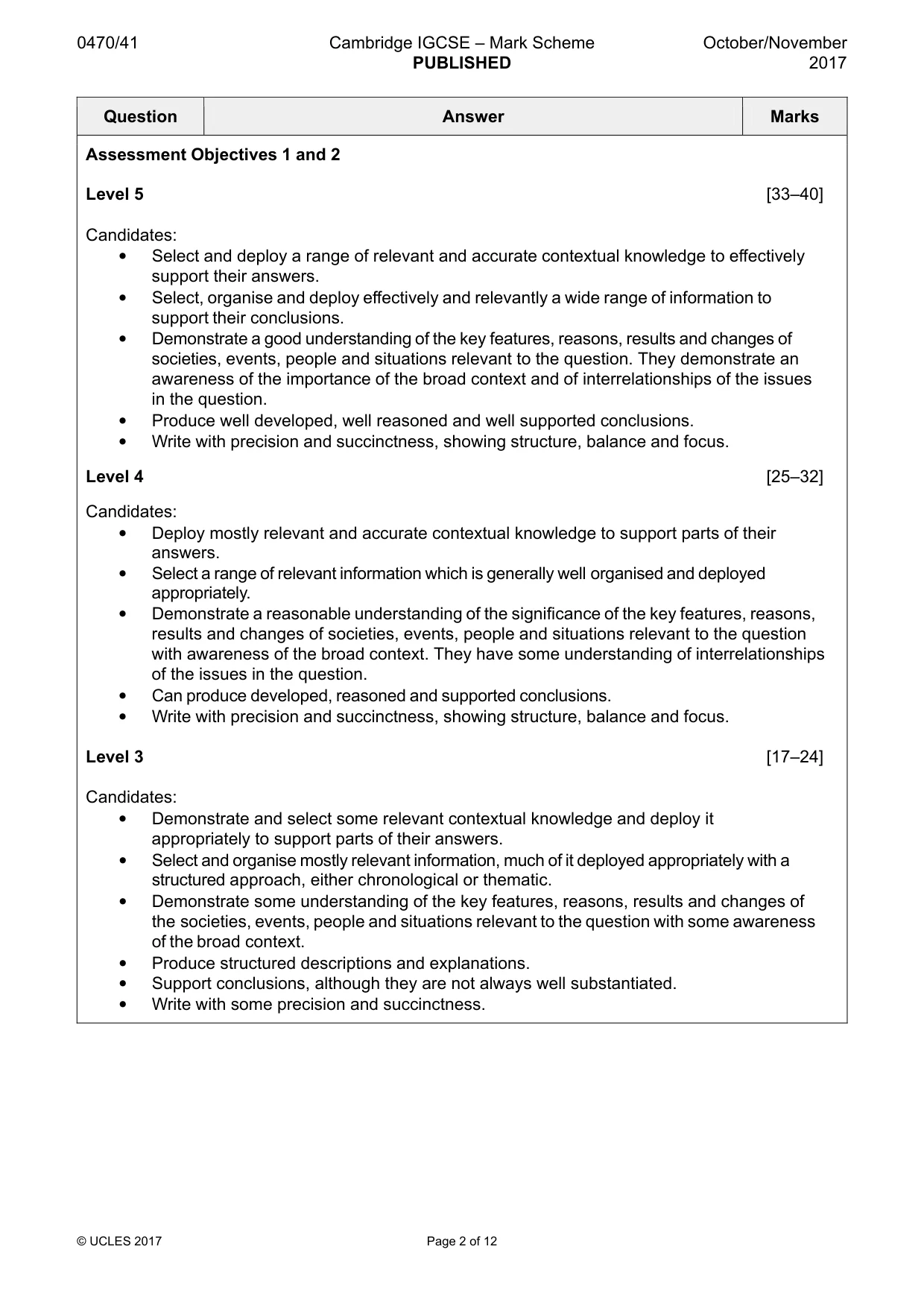 Mark scheme, page 2 of 12